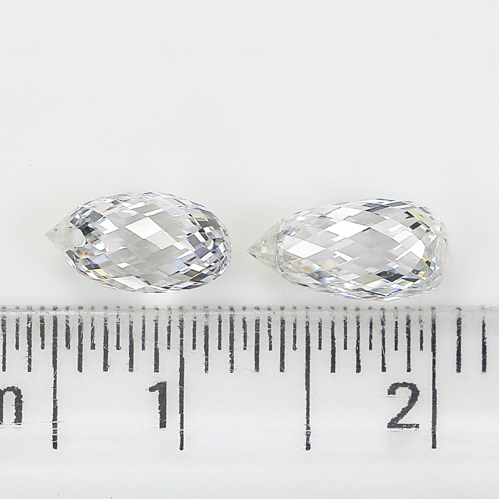 2.00 CT Lab Grown Briolette Cut White - F Color VS Clarity Diamond Lab Grown CVD Diamond Lab Created Diamond Drop Rose Cut Diamond L3307