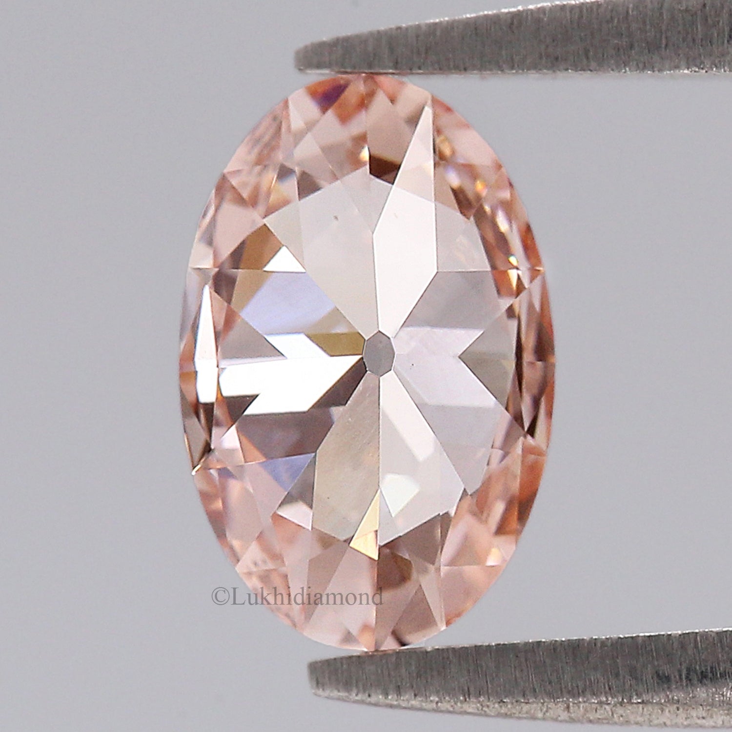 1.05 CT IGI Certified Oval Old European Cut Diamond Fancy Vivid Pink Color VS1 Clarity Diamond Lab Grown Diamond Lab Created Diamond L3585