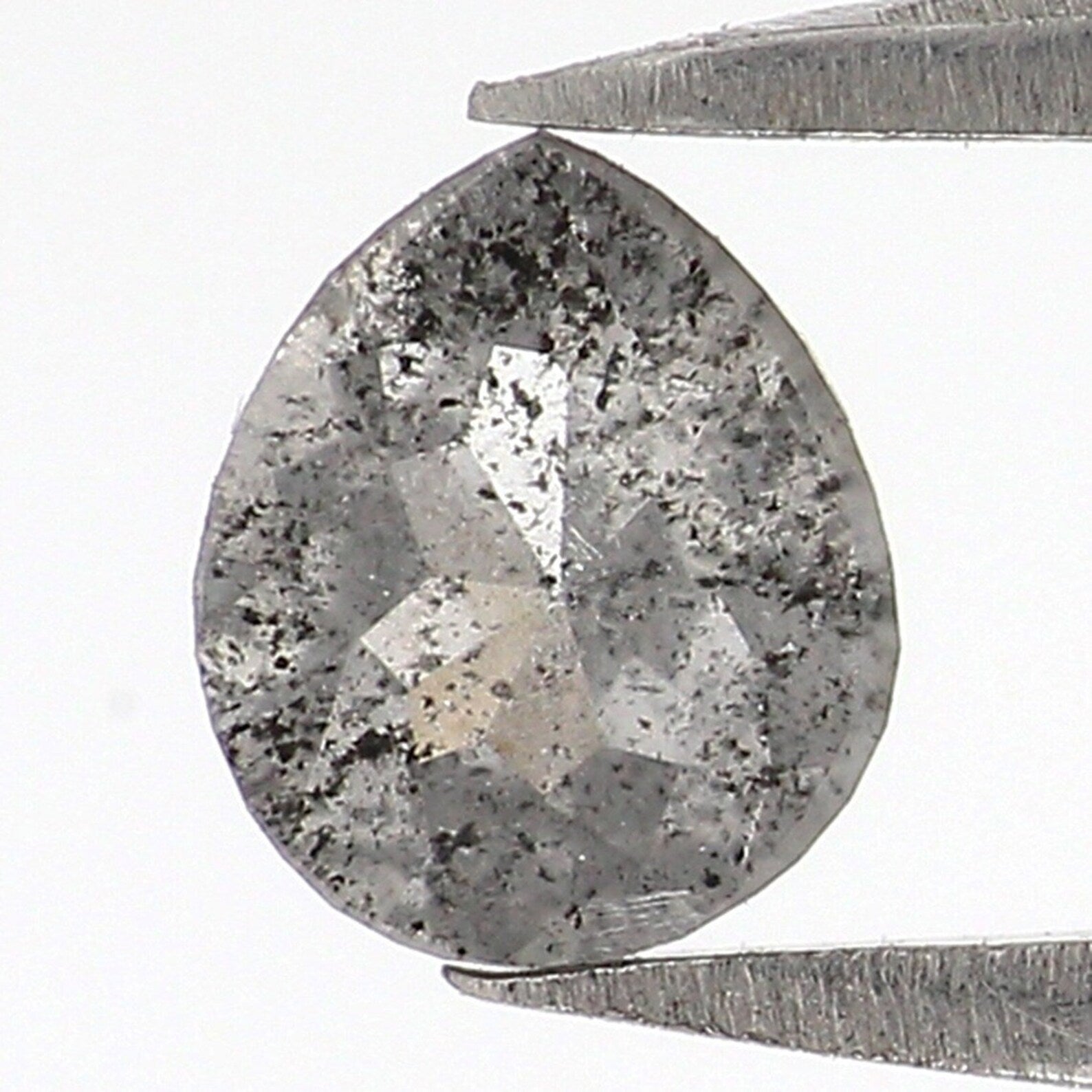 0.33 CT Natural Loose Pear Shape Diamond Salt And Pepper Pear Diamond 5.20 MM Natural Diamond Black Grey Color Pear Rose Cut Diamond NQ8847