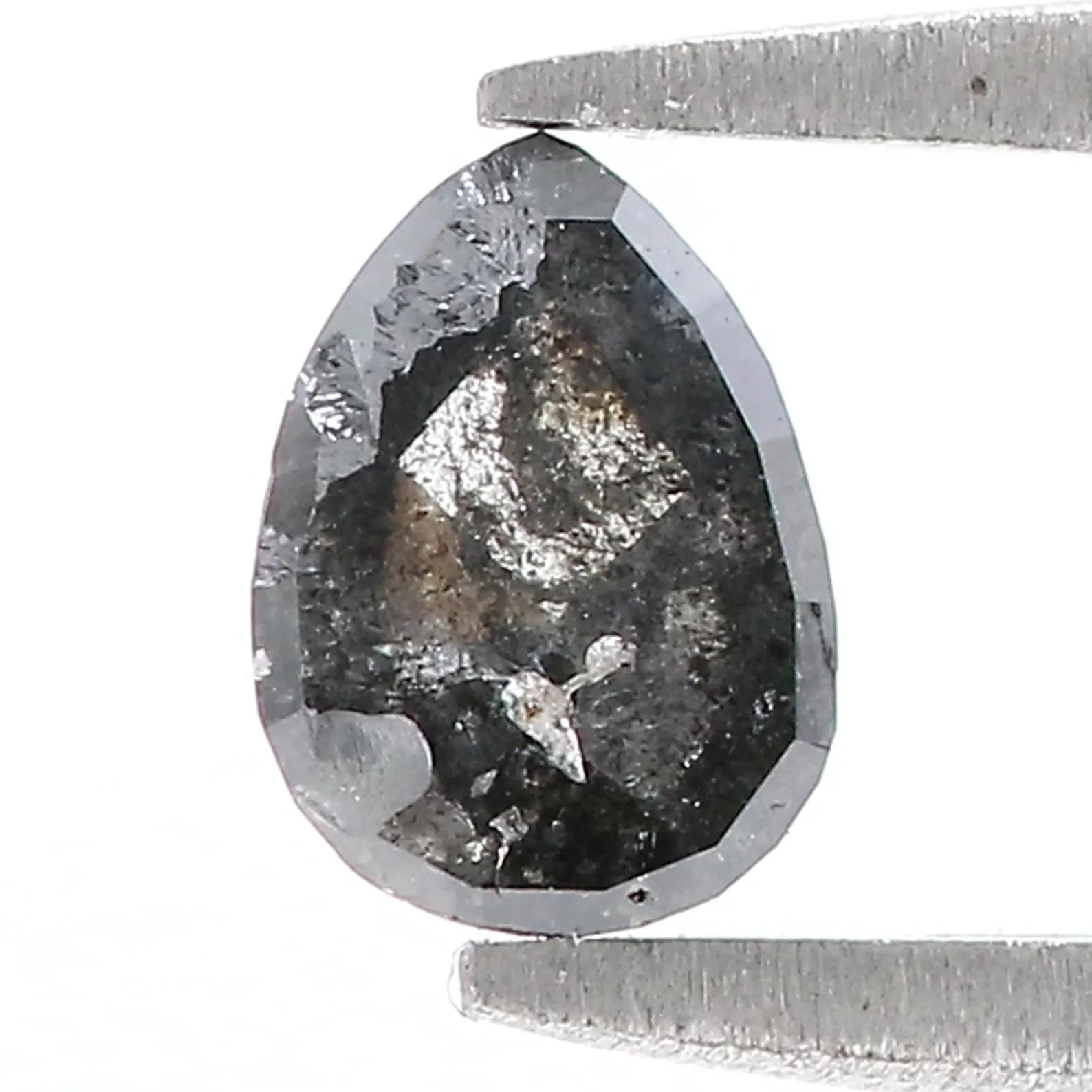 0.69 CT Natural Loose Pear Shape Diamond Salt And Pepper Pear Cut Diamond 6.35 MM Natural Loose Diamond Pear Shape Rose Cut Diamond QN9491