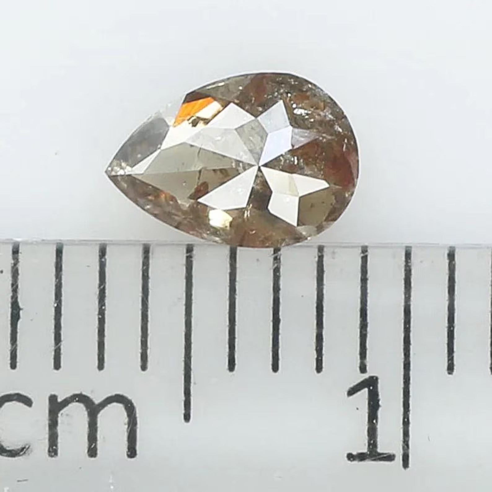 0.40 Ct Natural Loose Pear Shape Diamond Brown Color Pear Cut Diamond 5.75 MM Natural Loose Brown Color Diamond Pear Rose Cut Diamond NQ135