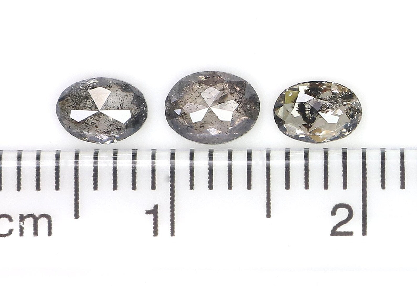 0.81 CT Natural Loose Oval Shape Diamond Salt And Pepper Oval Diamond 4.80 MM Natural Diamond Black Gray Color Oval Rose Cut Diamond NQ1215