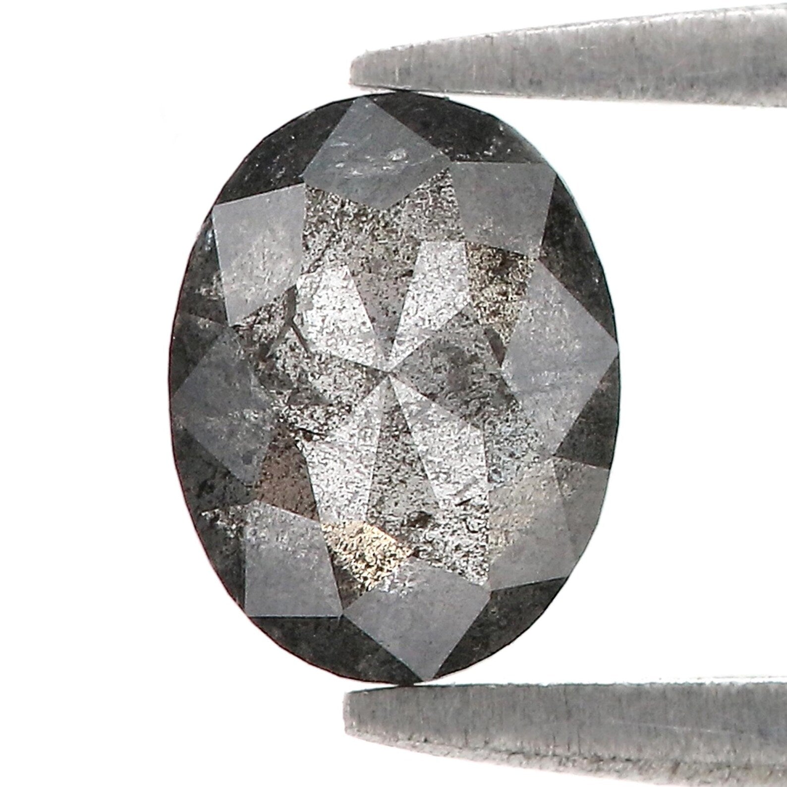 0.98 CT Natural Loose Oval Shape Diamond Salt And Pepper Oval Cut Diamond 7.00 MM Natural Loose Diamond Black Grey Oval Shape Diamond QN1306