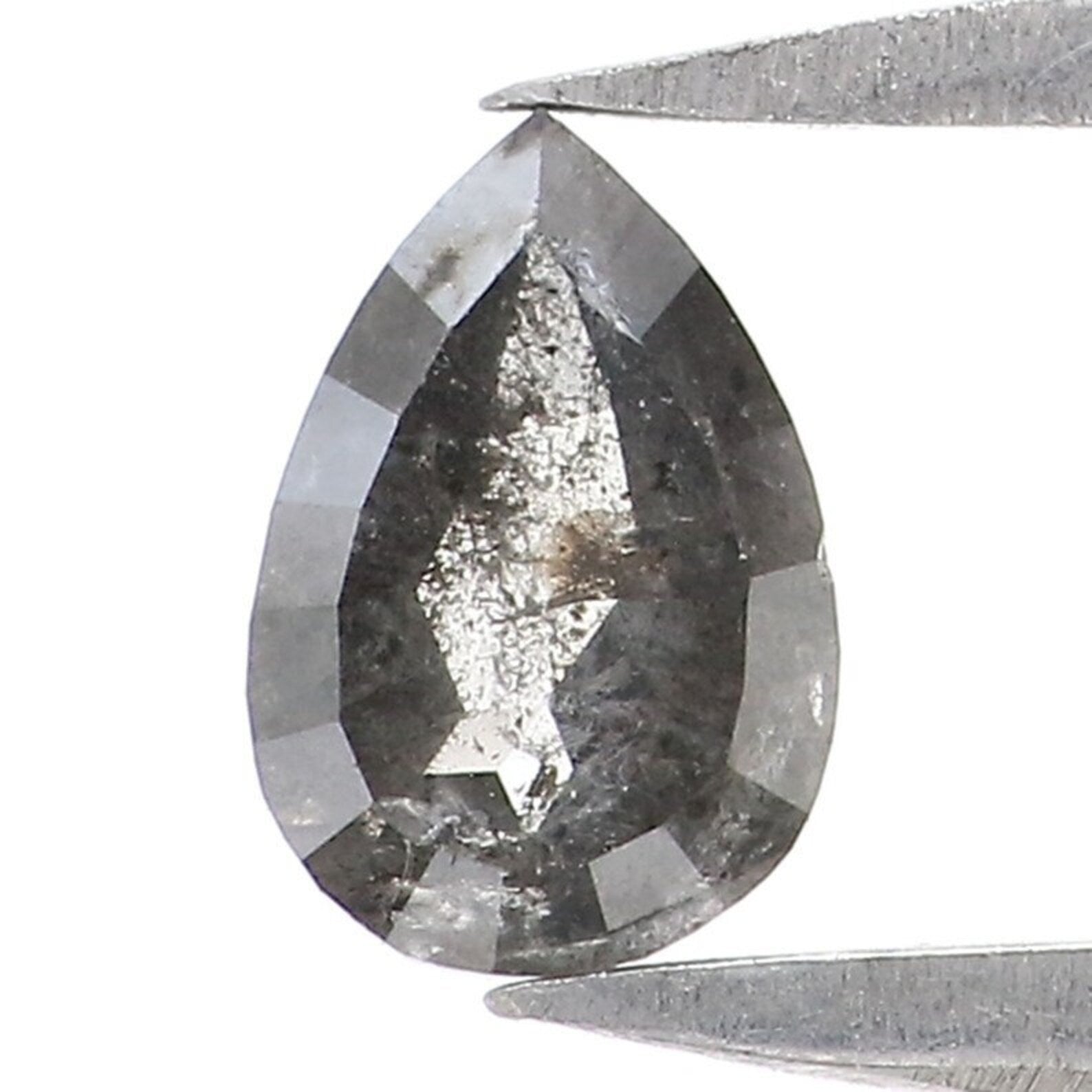 0.32 CT Natural Loose Pear Shape Diamond Salt And Pepper Pear Diamond 5.40 MM Natural Diamond Black Gray Color Pear Rose Cut Diamond NQ2115