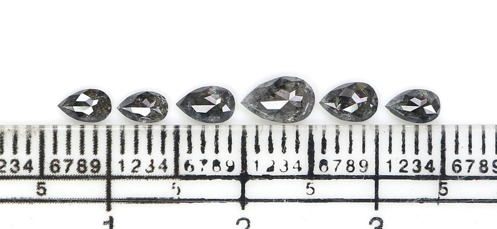 0.98 Ct Natural Loose Pear Shape Diamond Salt And Pepper Pear Diamond 5.60 MM Natural Diamond Black Grey Color Pear Rose Cut Diamond NQ2426