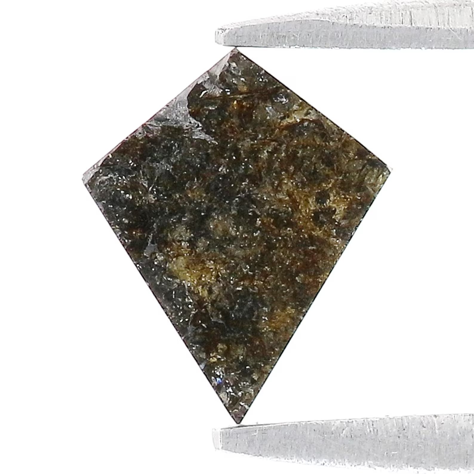 0.82 CT Natural Loose Kite Shape Diamond Salt And Pepper Kite Diamond 8.35 MM Natural Black Grey Color Diamond Kite Rose Cut Diamond N2599