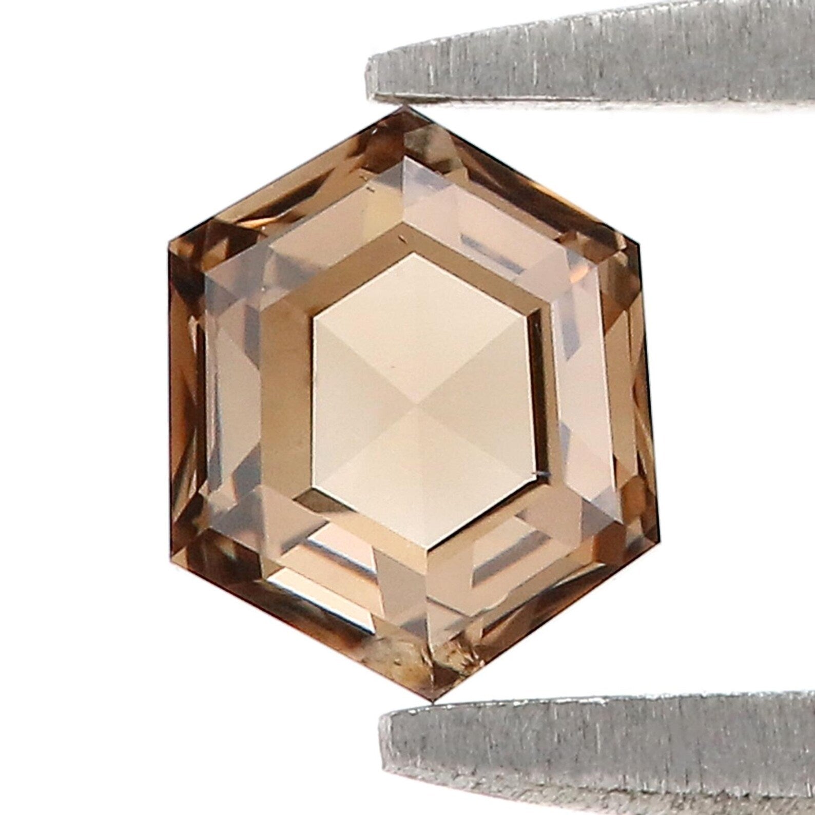 0.51 CT Natural Loose Hexagon Shape Diamond Brown Color Hexagon Diamond 5.25 MM Natural Loose Diamond Brown Hexagon Rose Cut Diamond NQ1246