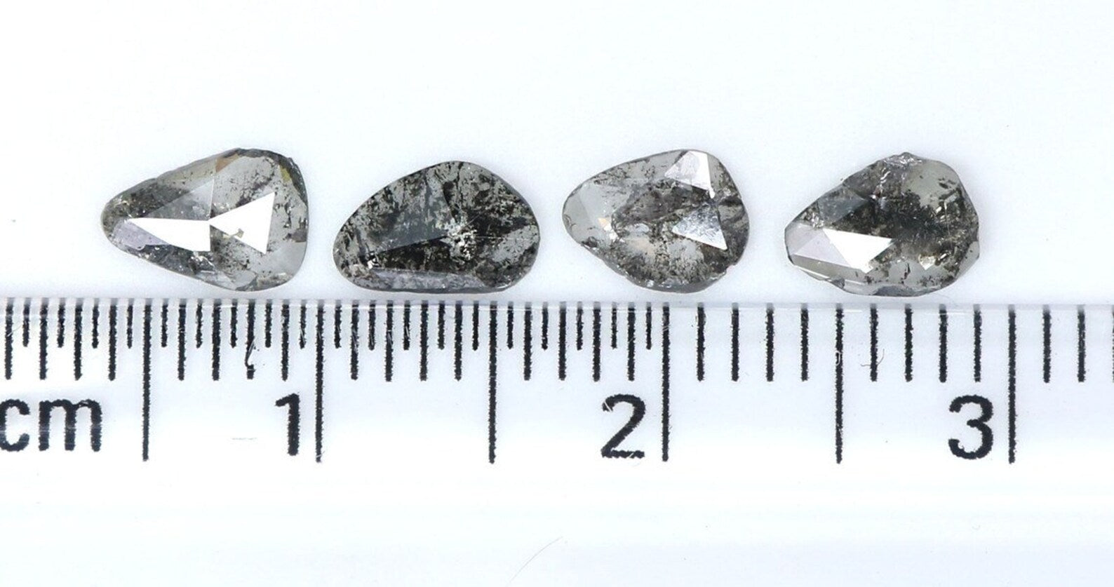 0.95 CT Natural Loose Slice Cut Diamond Salt And Pepper Slice Cut Diamond 5.40 MM Natural Loose Slice Cut Black Grey Color Diamond NQ1636