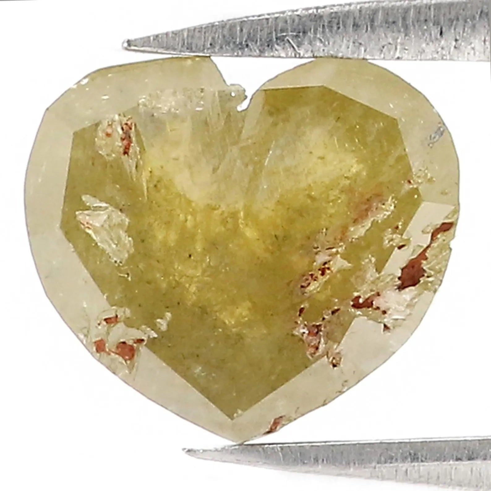 1.70 Ct Natural Loose Diamond Heart Yellow Color I3 Clarity 8.40 MM KDN8709