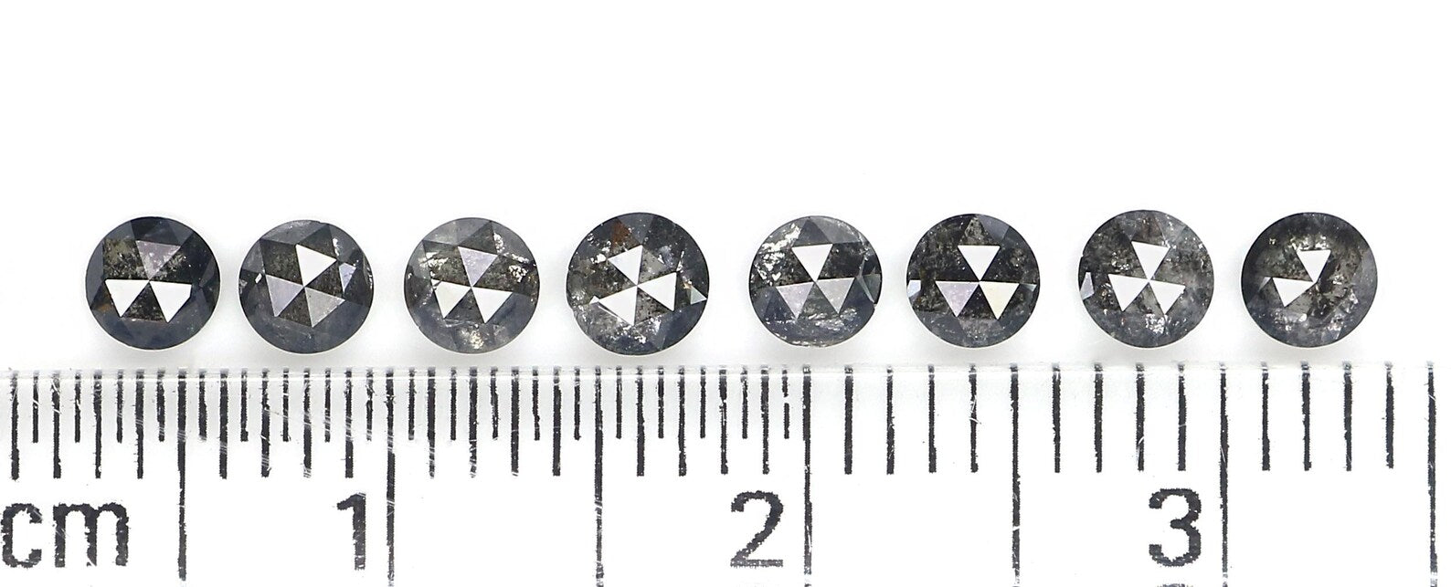 1.16 Ct Natural Loose Round Rose Cut Diamond Salt And Pepper Round Diamond 3.20 MM Natural Black Grey Color Round Rose Cut Diamond NQ1794