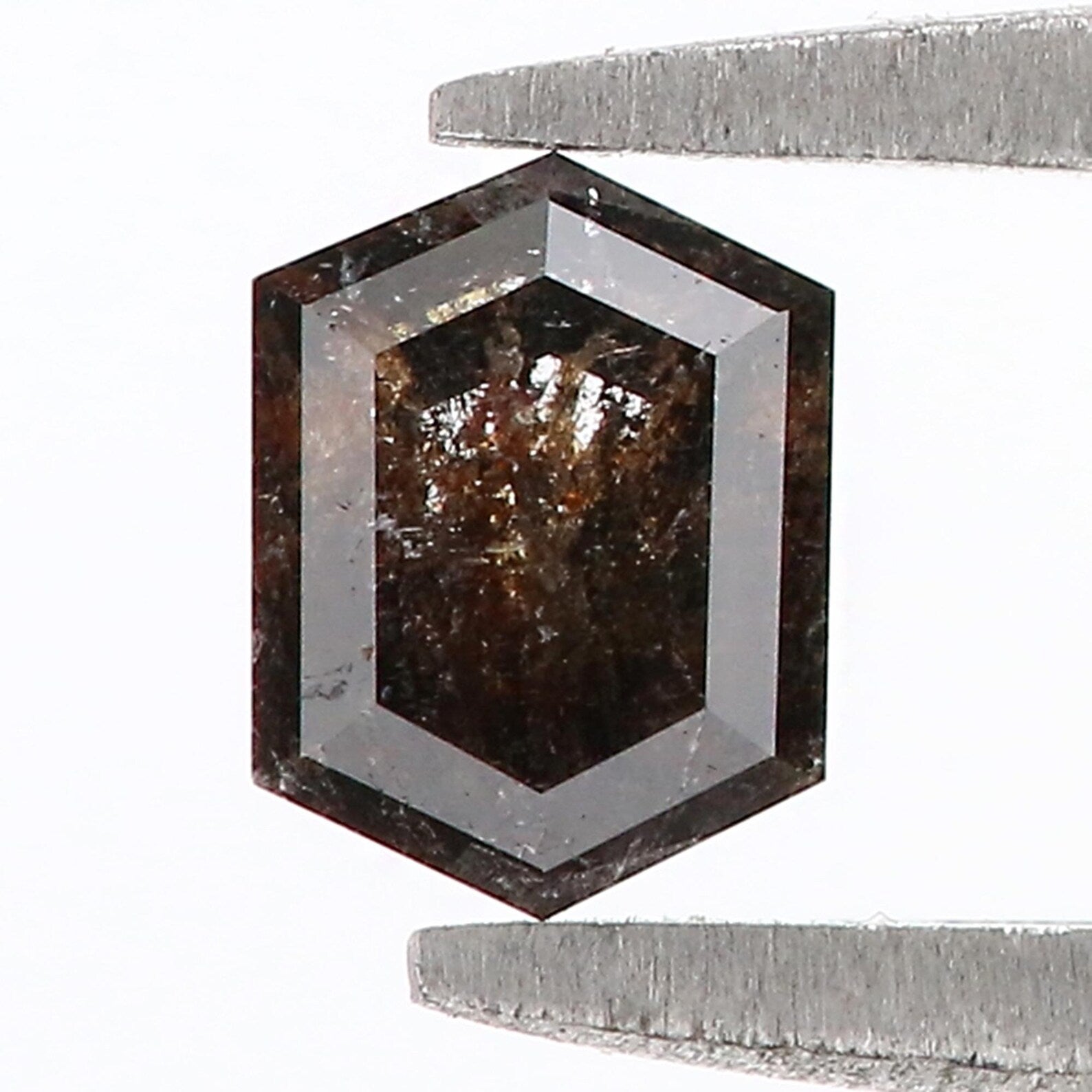 0.50 CT Natural Loose Hexagon Shape Diamond Salt And Pepper Hexagon Cut Diamond 5.50 MM Natural Loose Hexagon Shape Rose Cut Diamond QN1466