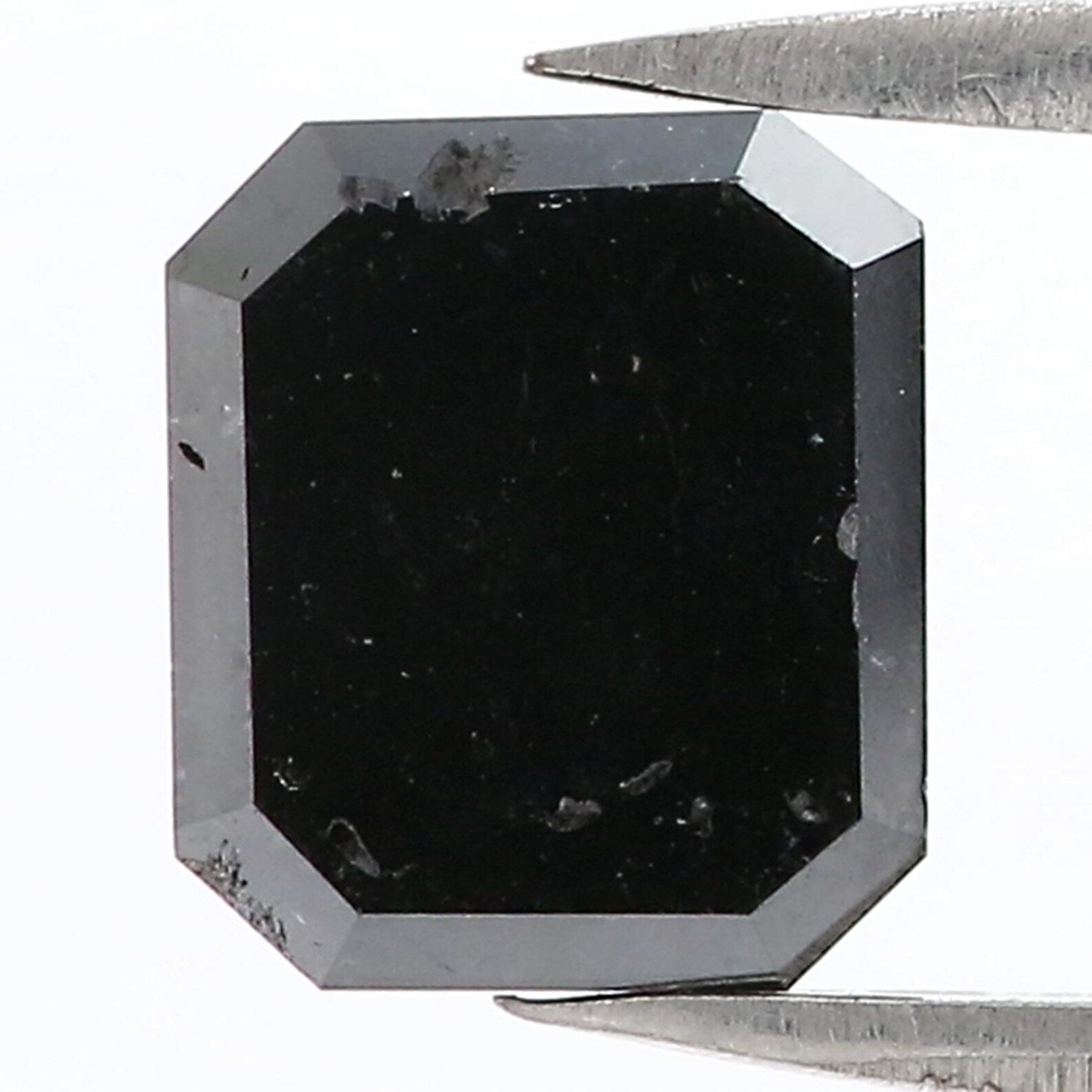 2.12 CT Natural Loose Emerald Shape Diamond Black Color Emerald Cut Diamond 7.95 MM Natural Diamond Black Emerald Rose Cut Diamond QN628