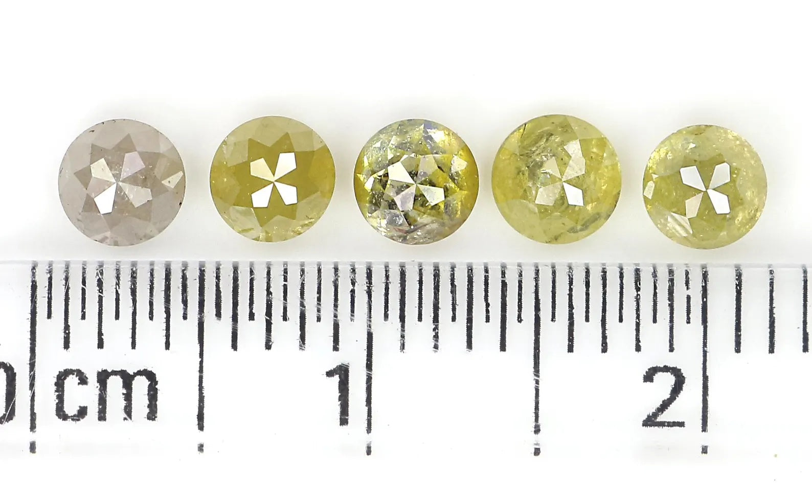 1.43 CT Natural Loose Round Rose Cut Diamond Grey Color Round Shape Diamond 3.70 MM Natural Loose Yellow Color Round Rose Cut Diamond NQ1775