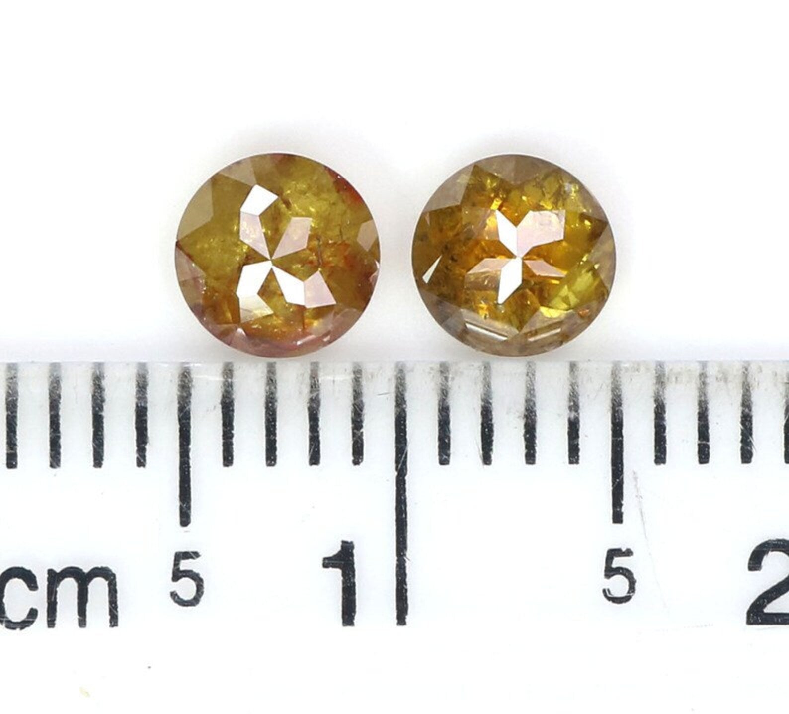 0.92 CT Natural Loose Round Shape Pair Diamond Brown Color Round Diamond 4.65 MM Natural Diamond Brown Color Round Rose Cut Diamond NQ1944