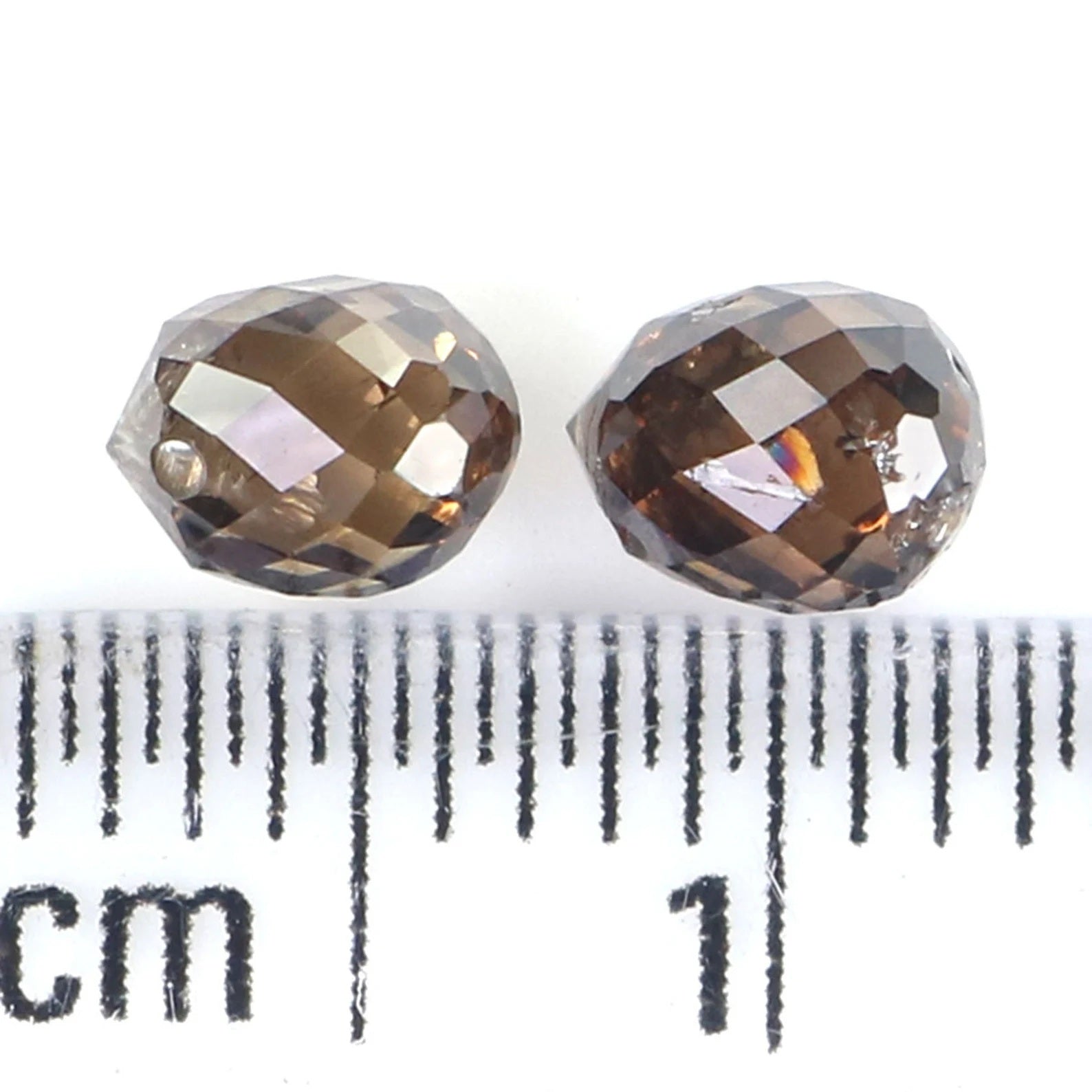 Natural Loose briolette Brown Color Diamond 1.34 CT 4.95 MM Drop Shape Rose Cut Diamond KDN840