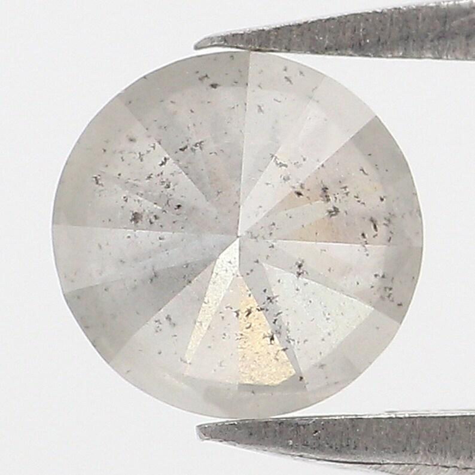 0.61 Ct Natural Loose Round Shape Diamond Salt And Pepper Round Diamond 5.40 MM Natural Diamond Gray Color Round Brilliant Cut Diamond NQ457
