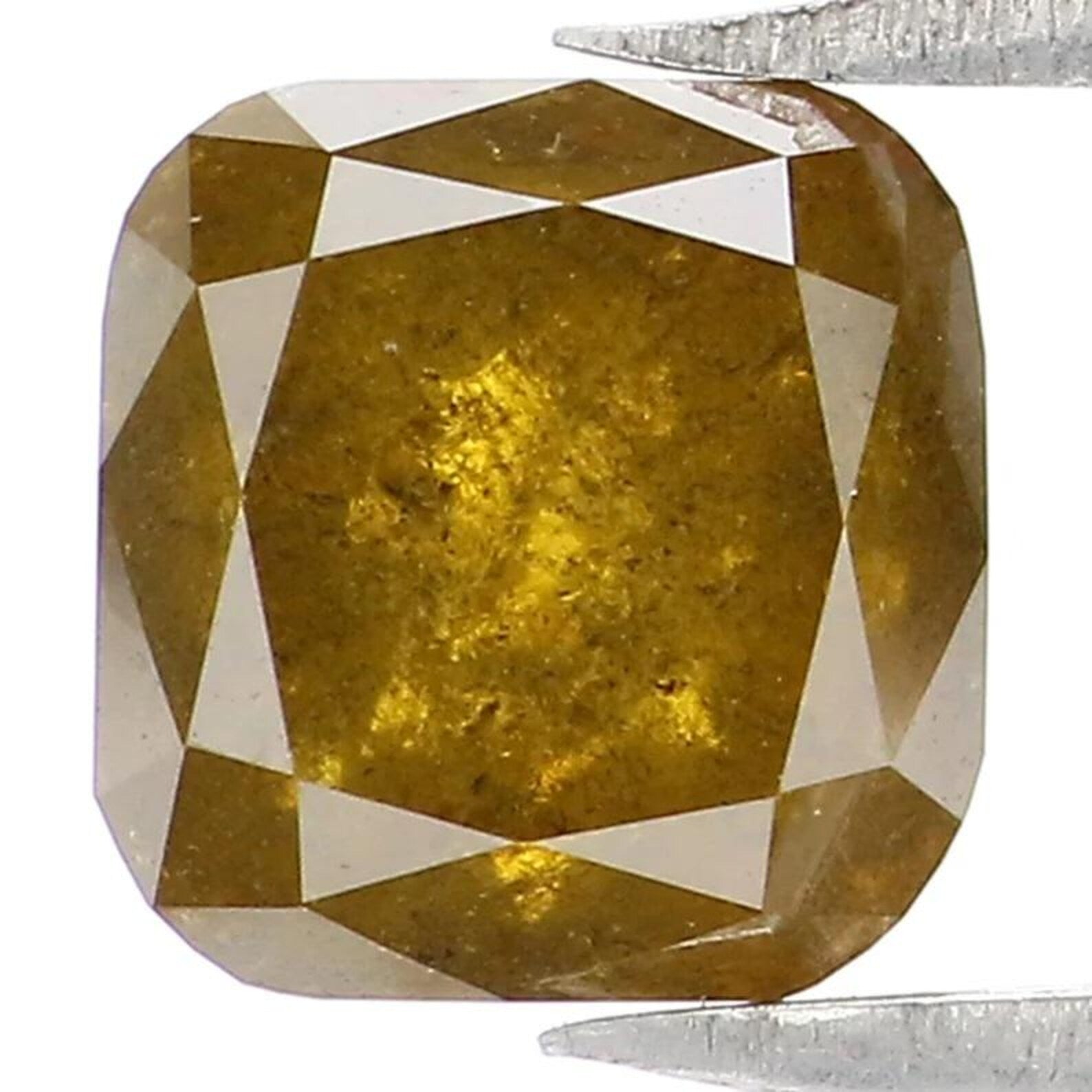 1.63 CT Natural Loose Cushion Shape Diamond Green Color Cushion Cut Diamond 6.10 MM Natural Yellow Color Cushion Rose Cut Diamond NQ8864