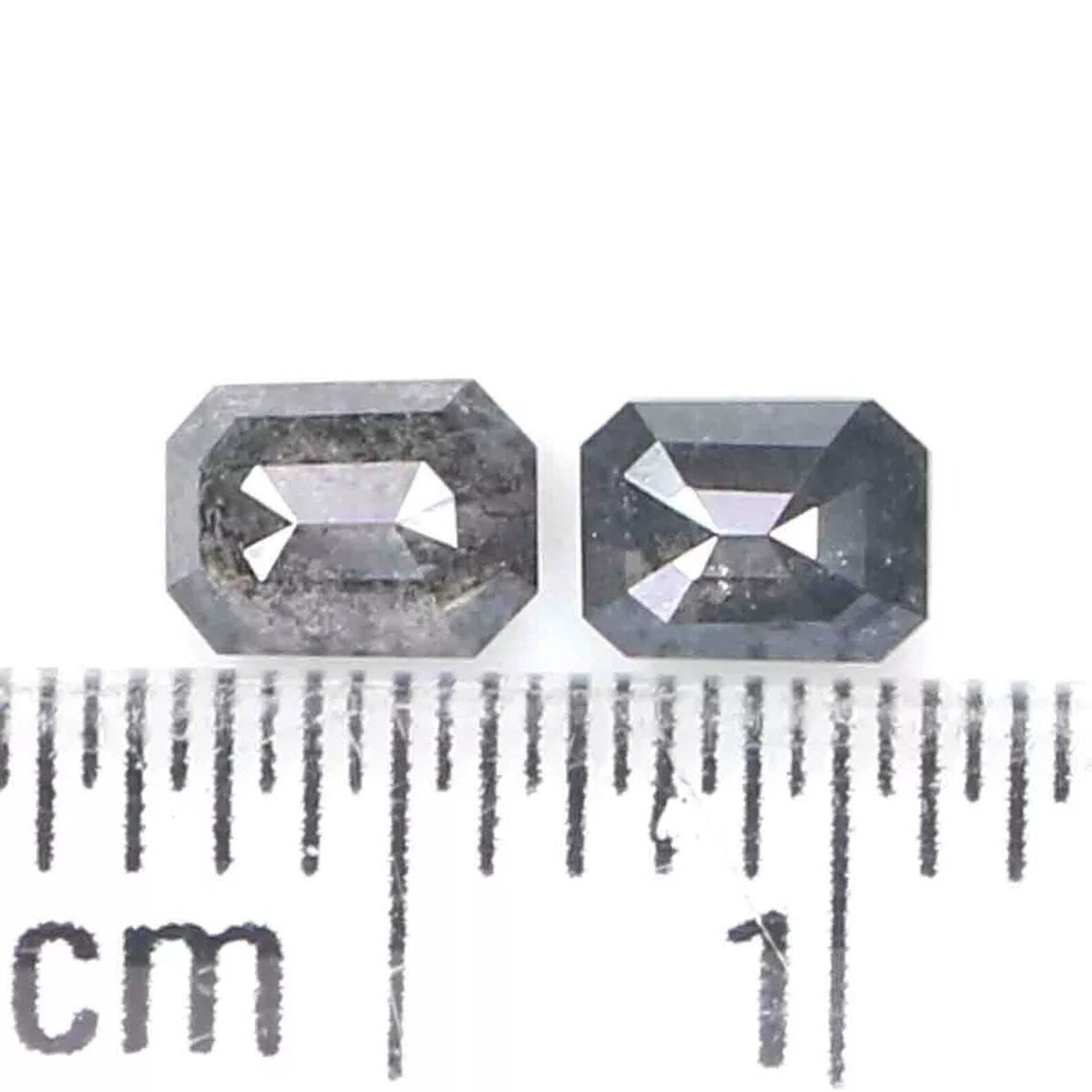0.49 CT Natural Loose Emerald Pair Shape Diamond Salt And Pepper Emerald Diamond 4.00 MM Black Grey Color Emerald Rose Cut Diamond QN2150