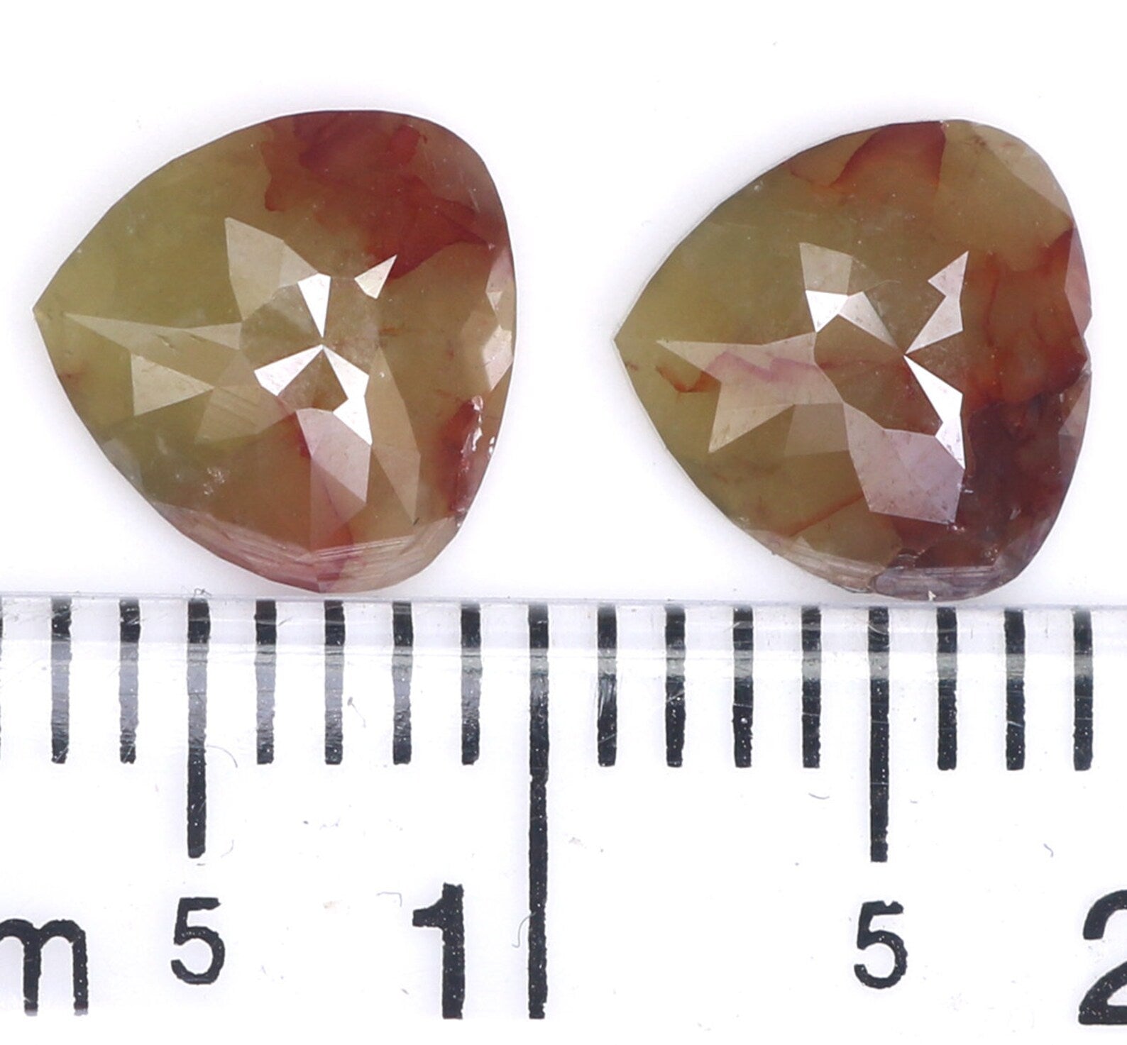 1.85 CT Natural Loose Pear Shape Pair Diamond Brown Green Color Pear Pair Diamond 7.10 MM Natural Loose Pear Pair Rose Cut Diamond KDN6993