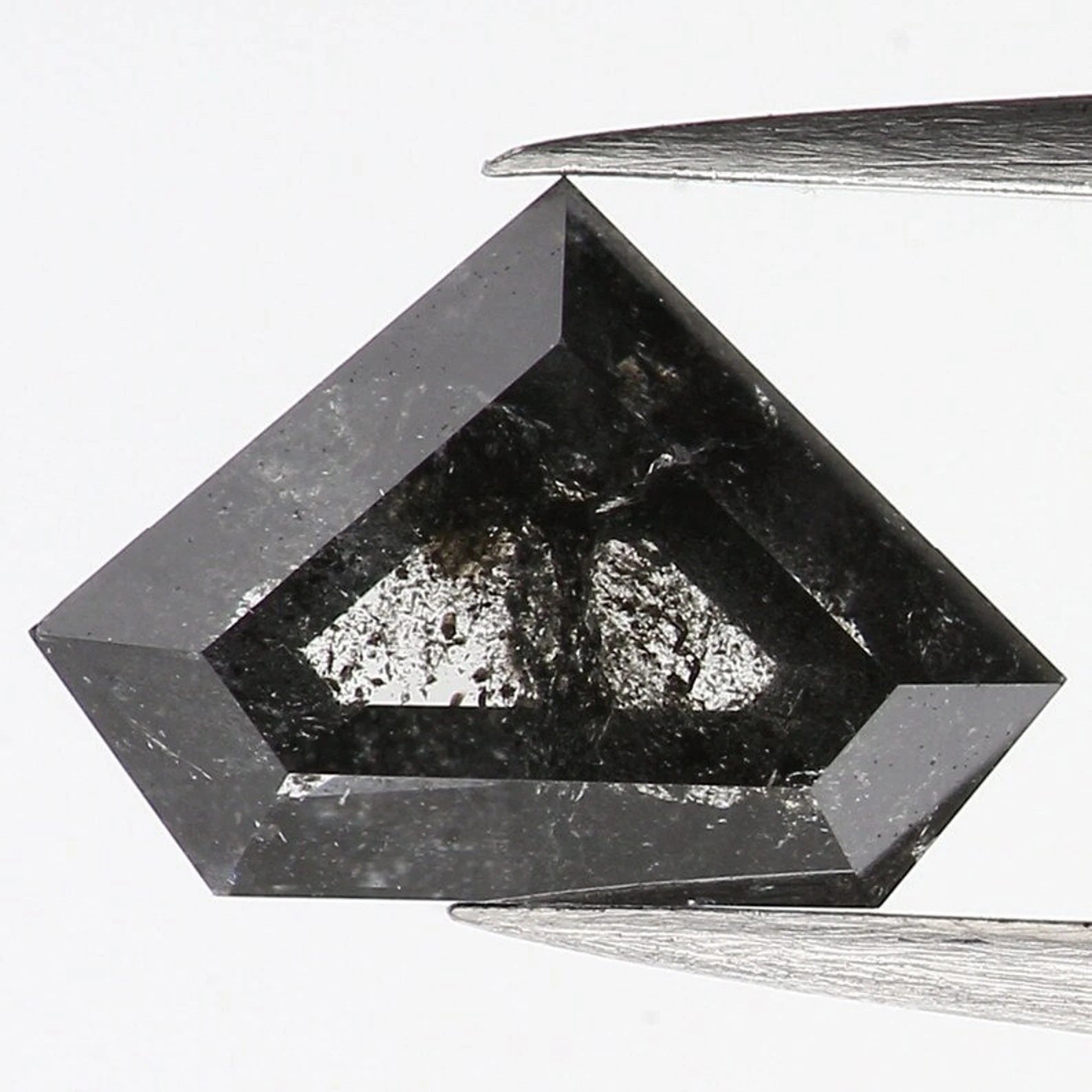 0.66 CT Natural Loose Shield Shape Diamond Salt And Pepper Diamond 5.20 MM Natural Loose Black Grey Color Shield Rose Cut Diamond QN1177