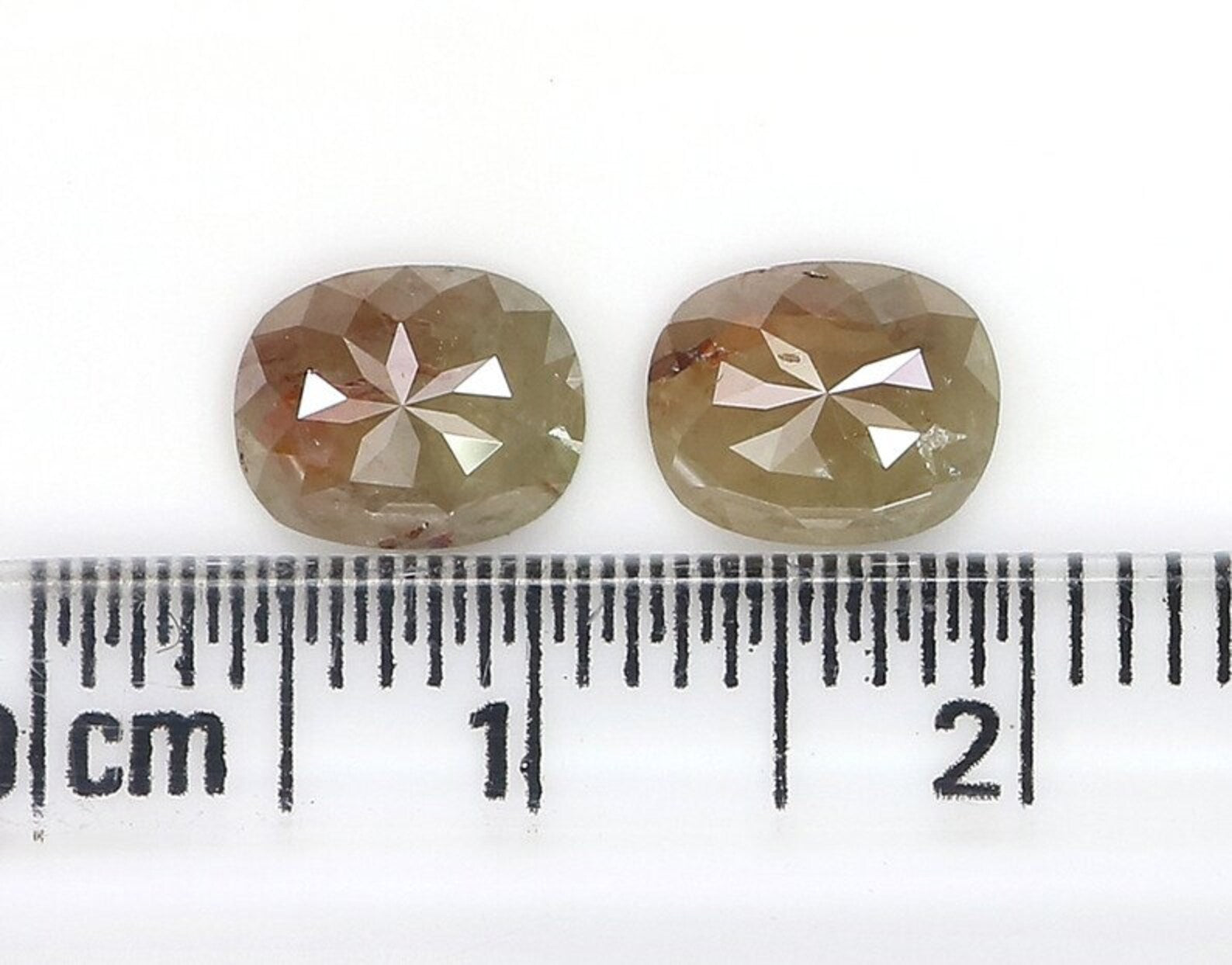 1.80 Ct Natural Loose Oval Shape Pair Diamond Grey Brown Color Oval Diamond 7.20 MM Natural Grey Brown Color Oval Rose Cut Diamond NQ2481