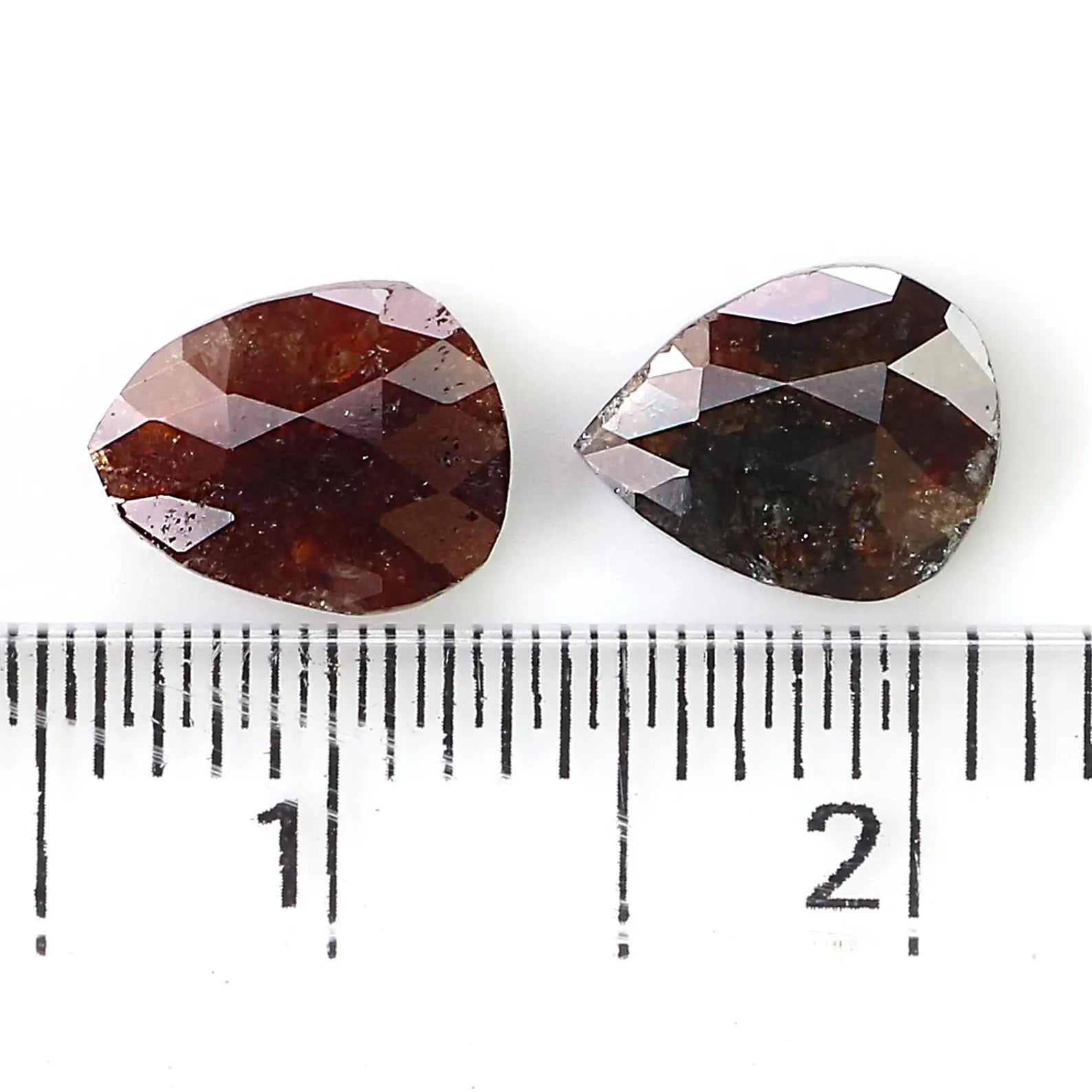 1.75 CT Natural Loose Pear Cut Pair Diamond Brown Color Pear Shape Diamond 7.35 MM Natural Diamond Brown Color Pear Rose Cut Diamond NQ2547