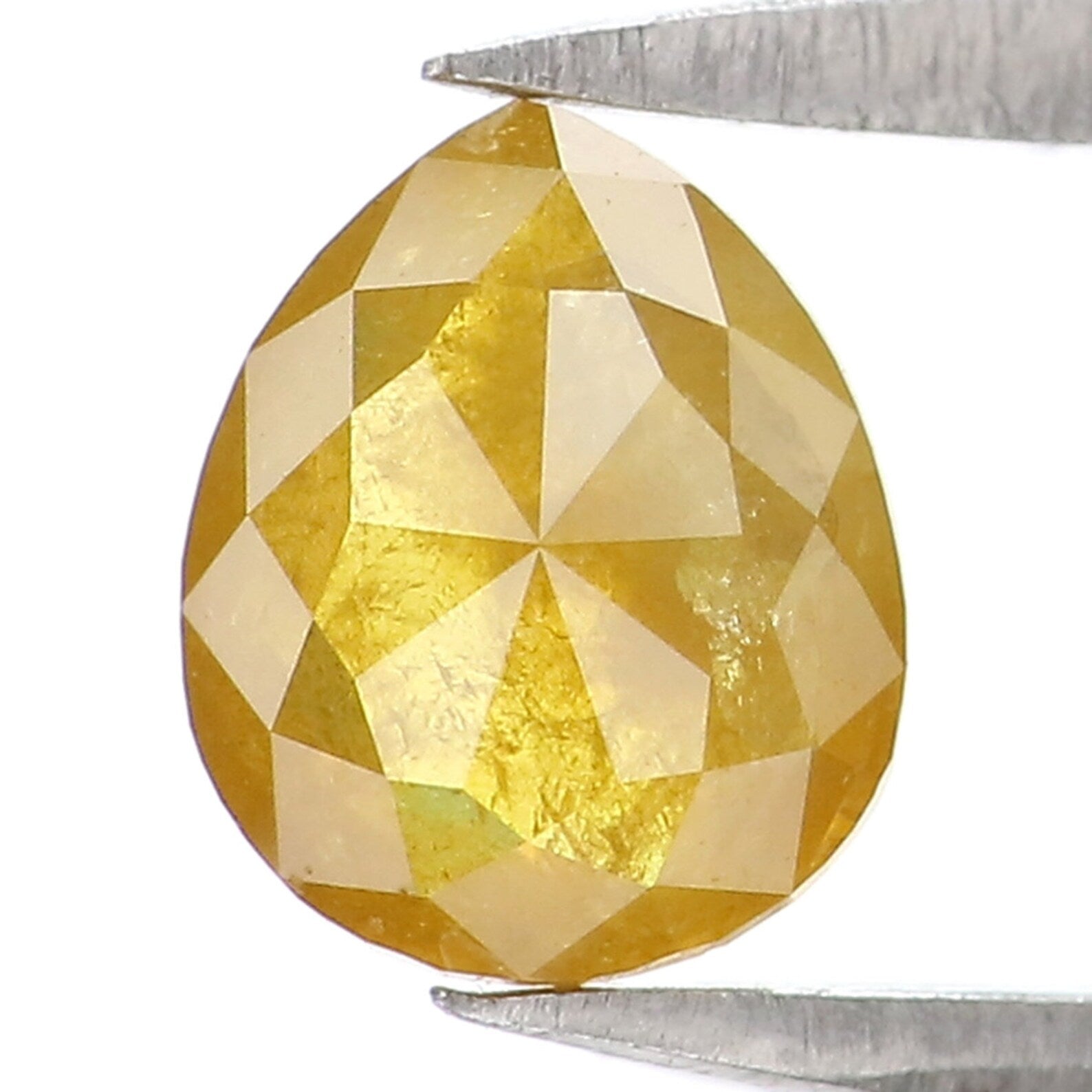 0.70 CT Natural Loose Pear Shape Diamond Yellow Color Pear Diamond Natural Loose Diamond 6.20 MM Pear Rose Cut Diamond Pear Diamond NQ2235