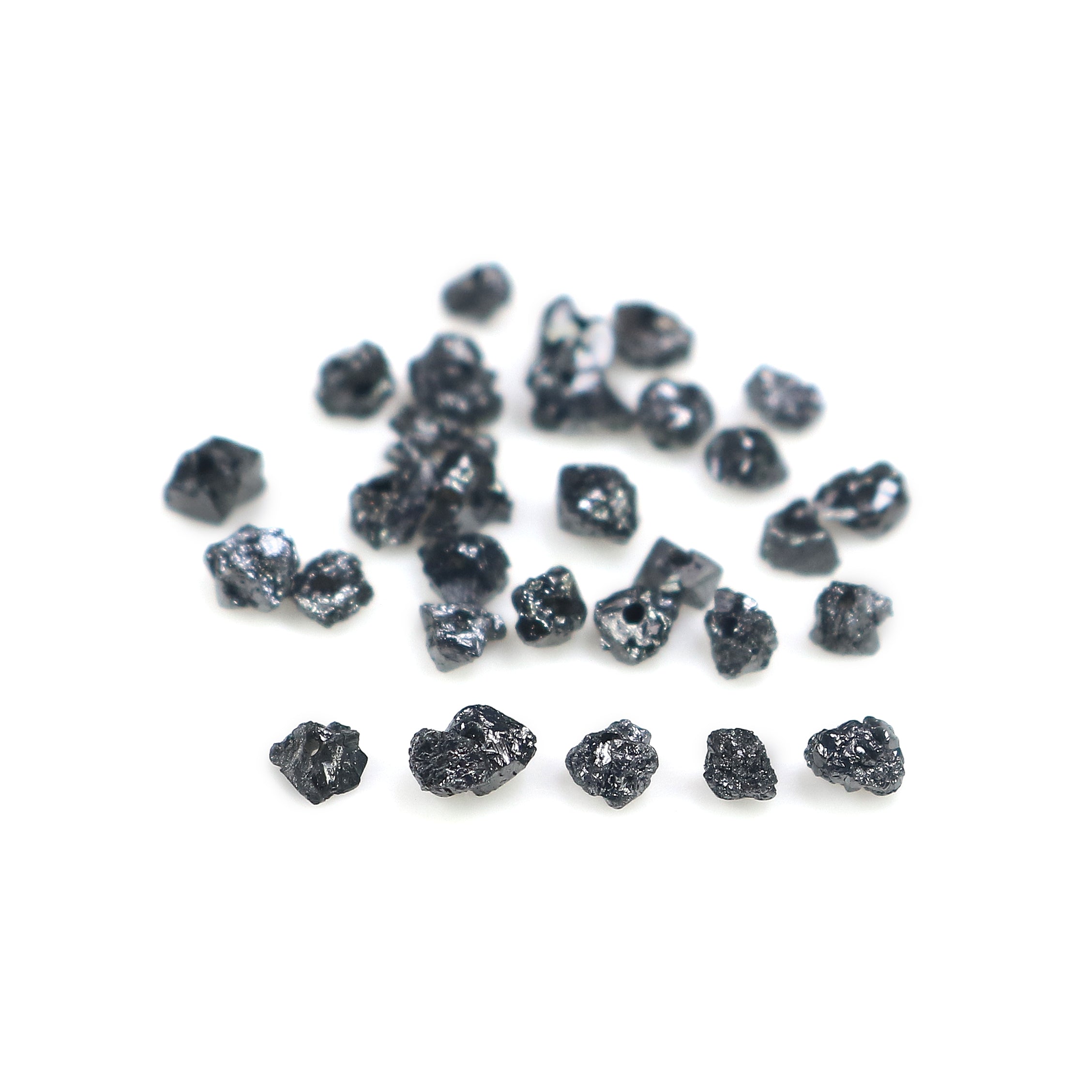 Natural Loose Rough Cut Diamond Black Color Rough Cut Diamond 1.80 to 2.50 MM Uncut Drilled Bead 30 Pieces Rough Irregular Cut Diamond Q101