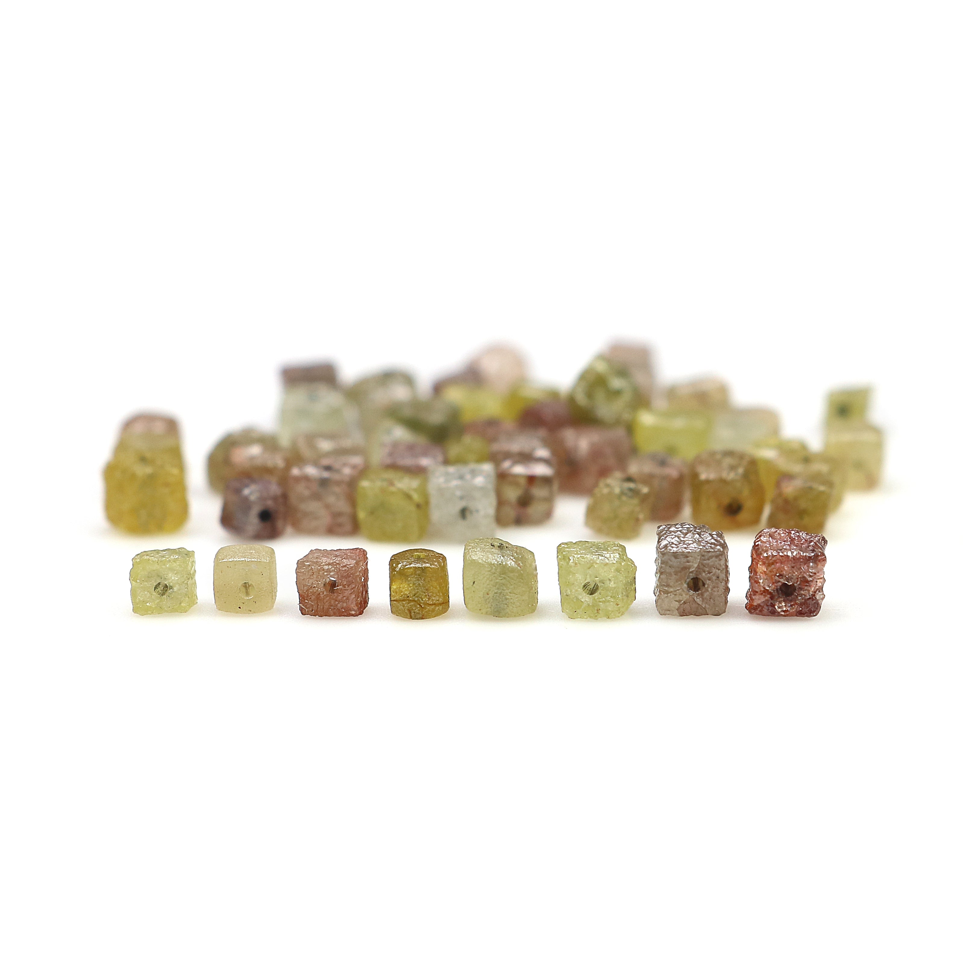 Natural Loose Rough Cube Diamond Mix Color Bead Cut Diamond 2.00 To 3.00 MM 1.00 Ct Lot Uncut Drilled Bead Rough Irregular Cut Diamond Q128