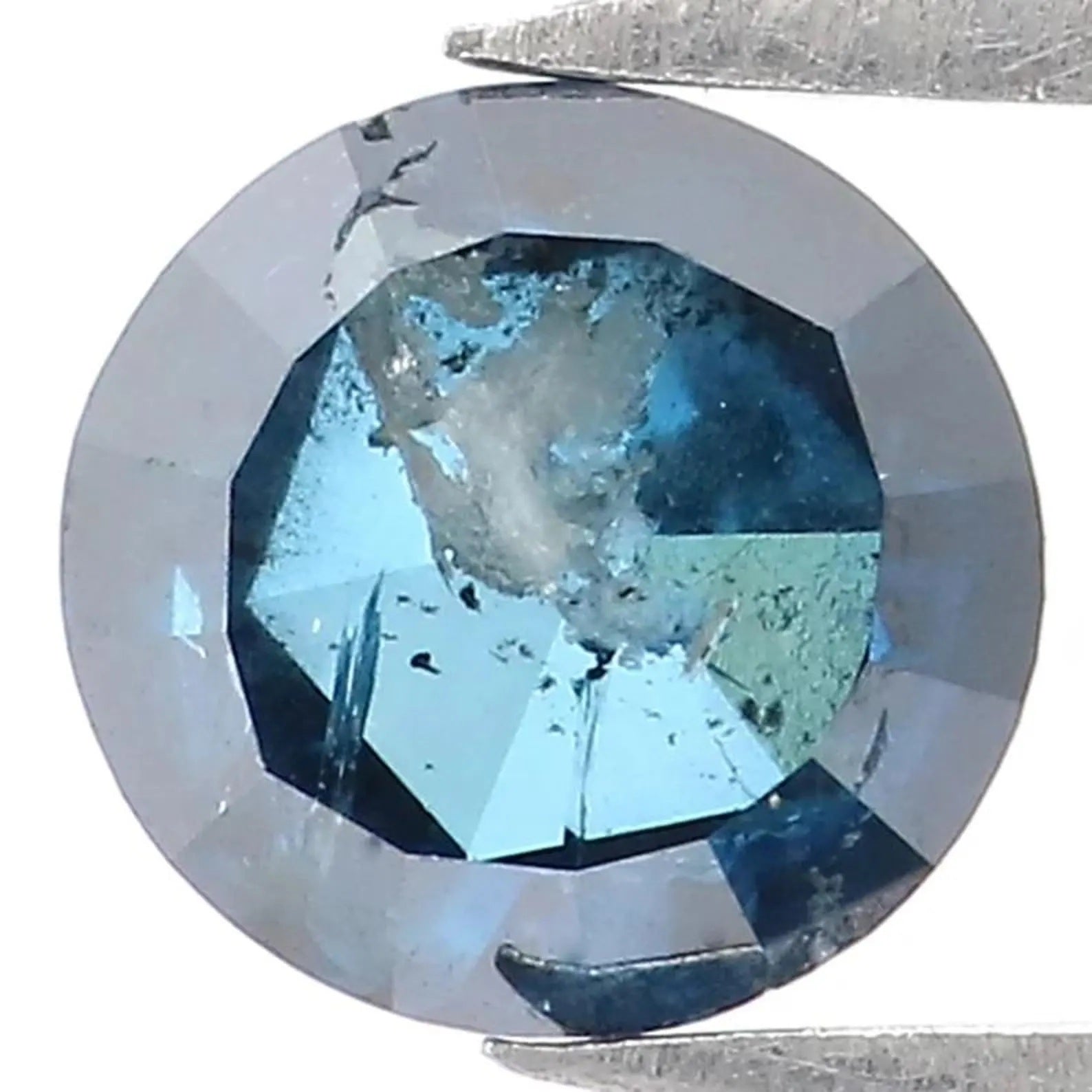 0.69 CT Natural Loose Round Shape Diamond Blue Color Round Diamond 5.60 MM Natural Loose Diamond Blue Color Round Rose Cut Diamond NQ475