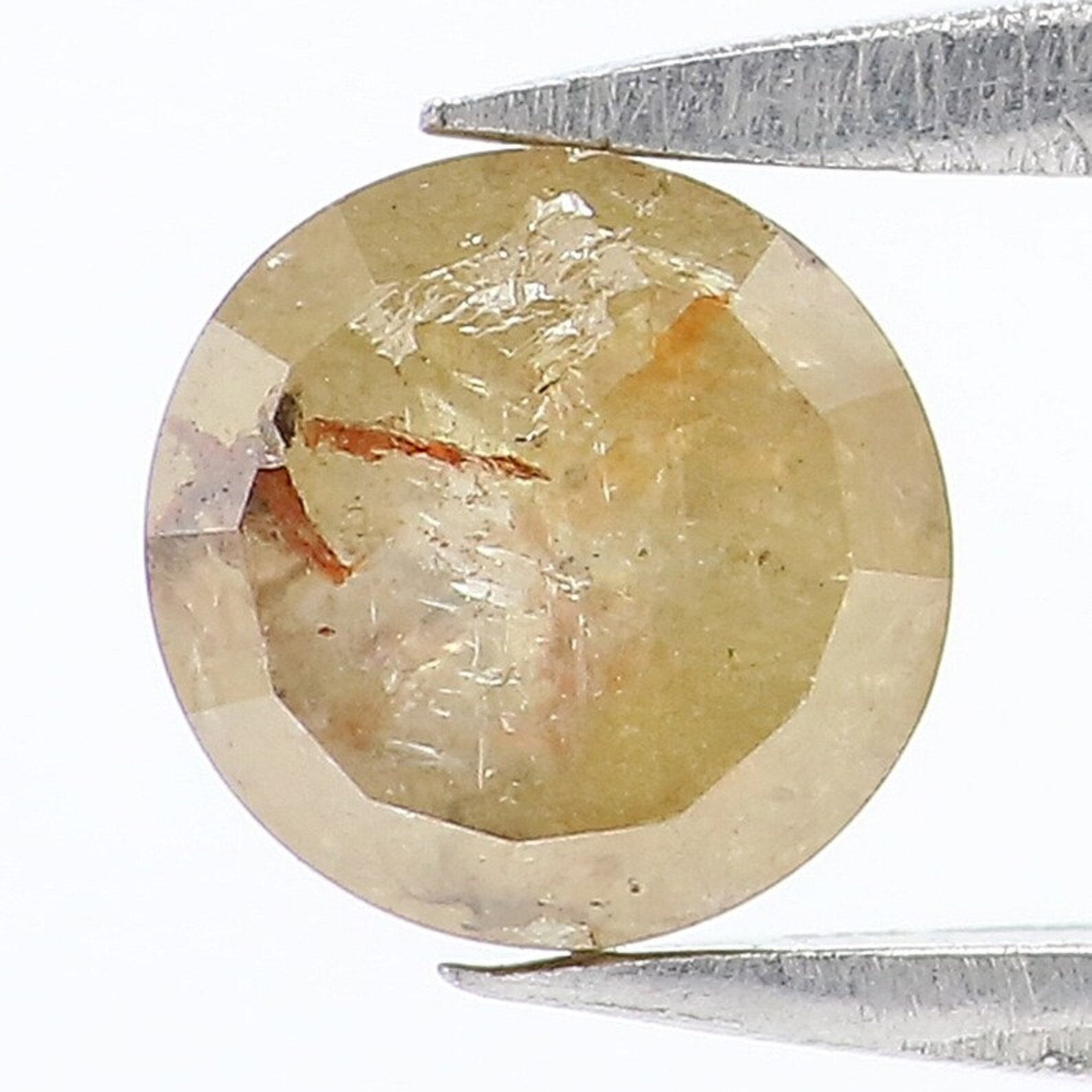 0.81 CT Natural Loose Round Diamond Grey Yellow Color Rose Cut Diamond 5.25 MM Natural Loose Diamond Grey Yellow Color Round Rose Cut NQ349