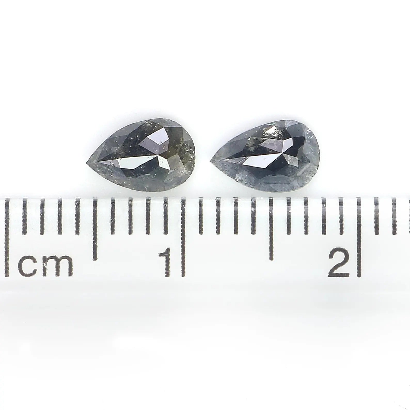 0.87 CT Natural Loose Pear Shape Diamond Salt And Pepper Diamond 6.35 MM Natural Loose Diamond Black Grey Color Pear Rose Cut Diamond NQ2279