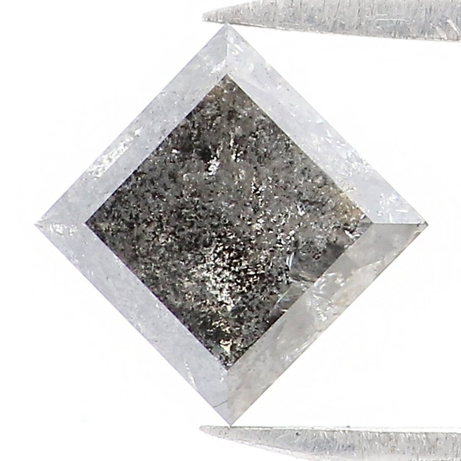 0.82 Ct Natural Loose Kite Cut Diamond Salt And Pepper Kite Cut Diamond 7.05 MM Natural Loose Black Grey Color Kite Rose Cut Diamond QN1650