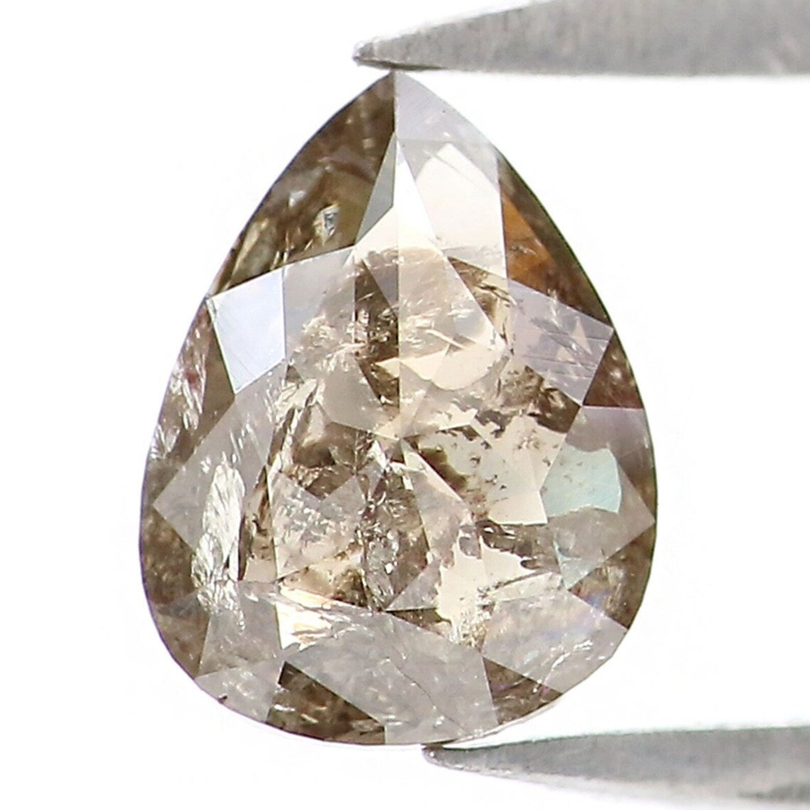 0.55 CT Natural Loose Pear Shape Diamond Grey Brown Color Pear Cut Diamond 6.05 MM Natural Loose Diamond Pear Shape Rose Cut Diamond NQ8107
