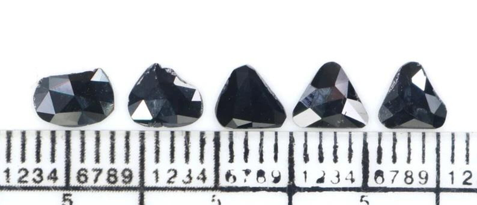 1.06 CT Natural Loose Slice Shape Diamond Black Color Irregular Cut Diamond 5.50 MM Natural Loose Black Color Slice Rose Cut Diamond NQ2230