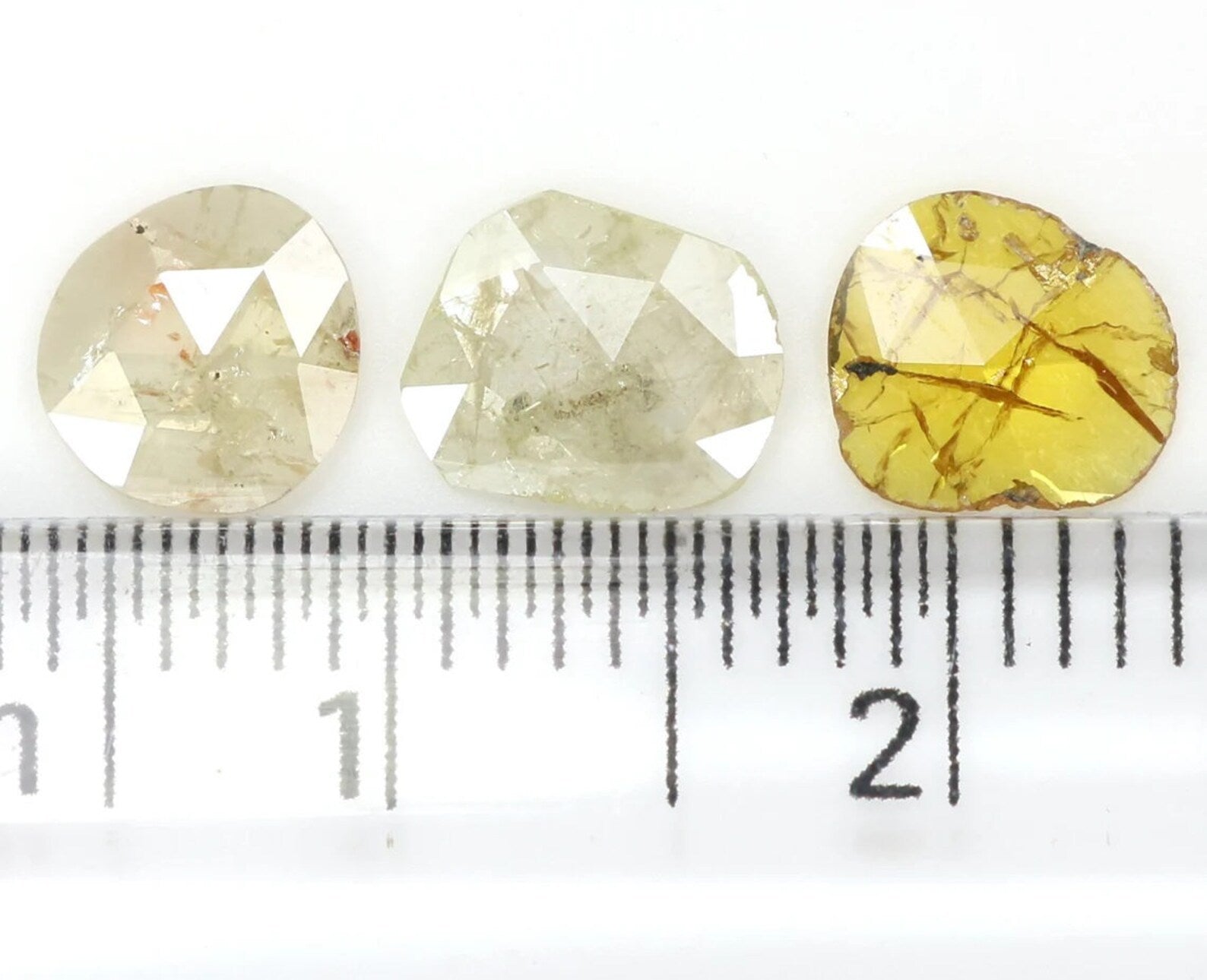 1.04 CT Natural Loose Slice Shape Diamond Yellow Grey Color Slice Diamond 6.05 MM Slice Diamond Irregular Cut Slice Rose Cut Diamond NQ1678