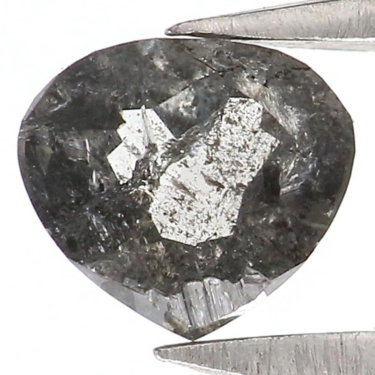 0.33 CT Natural Loose Heart Shape Diamond Salt And Pepper Heart Cut Diamond 4.30 MM Natural Loose Diamond Heart Cut Rose Cut Diamond NQ2049