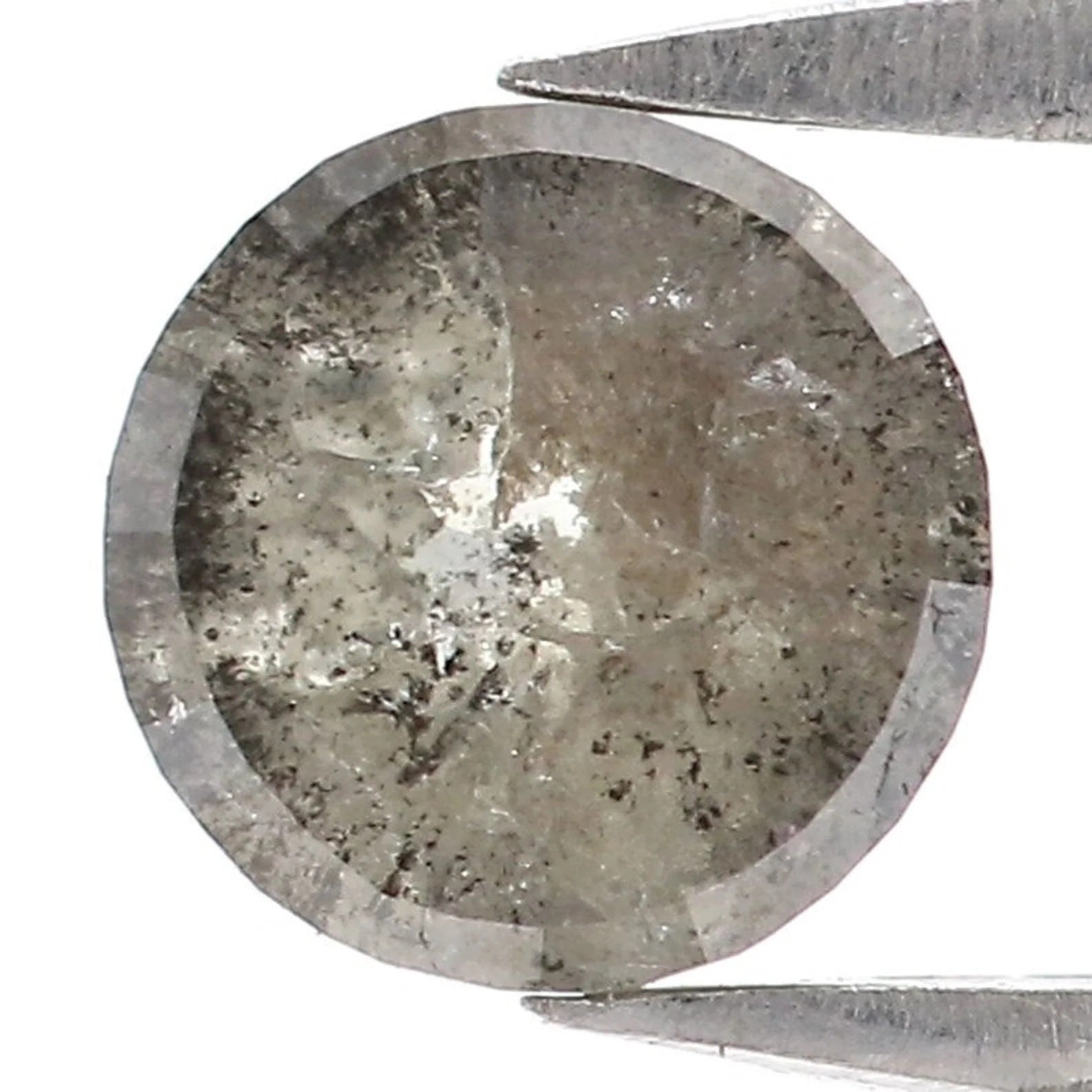 0.63 CT Natural Loose Round Shape Diamond Salt And Pepper Round Diamond 5.40 MM Natural Loose Black Grey Color Round Rose Cut Diamond NQ2146