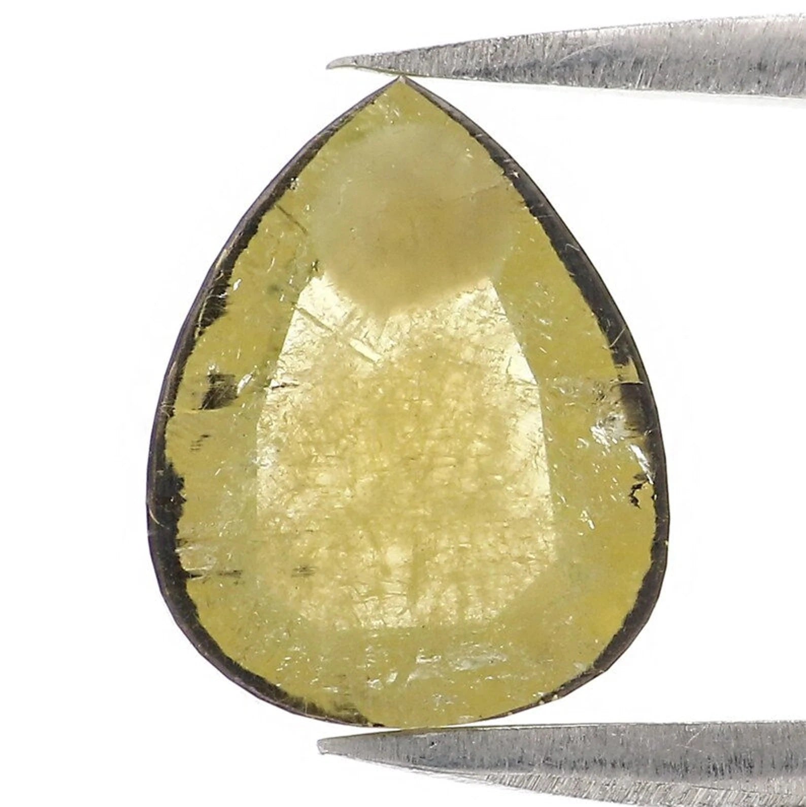 1.84 CT Natural Loose Pear Diamond Yellow Color Pear Cut Diamond 9.70 MM Natural Loose Diamond Pear Rose Cut Diamond Pear Cut Diamond NQ7679