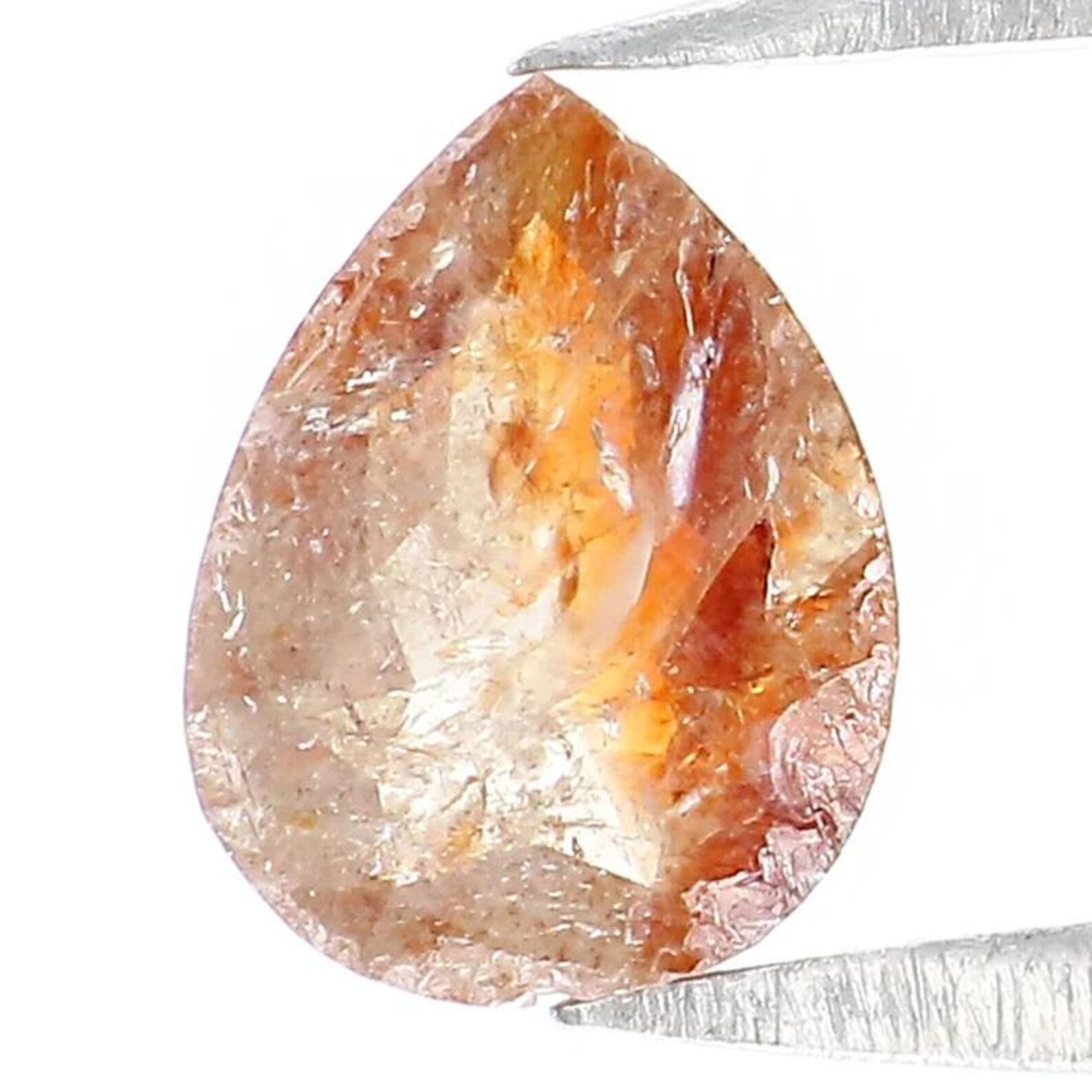 0.70 CT Natural Loose Pear Shape Diamond Brown Color Pear Cut Diamond 6.85 MM Natural Loose Diamond Brown Color Pear Rose Cut Diamond NQ1934