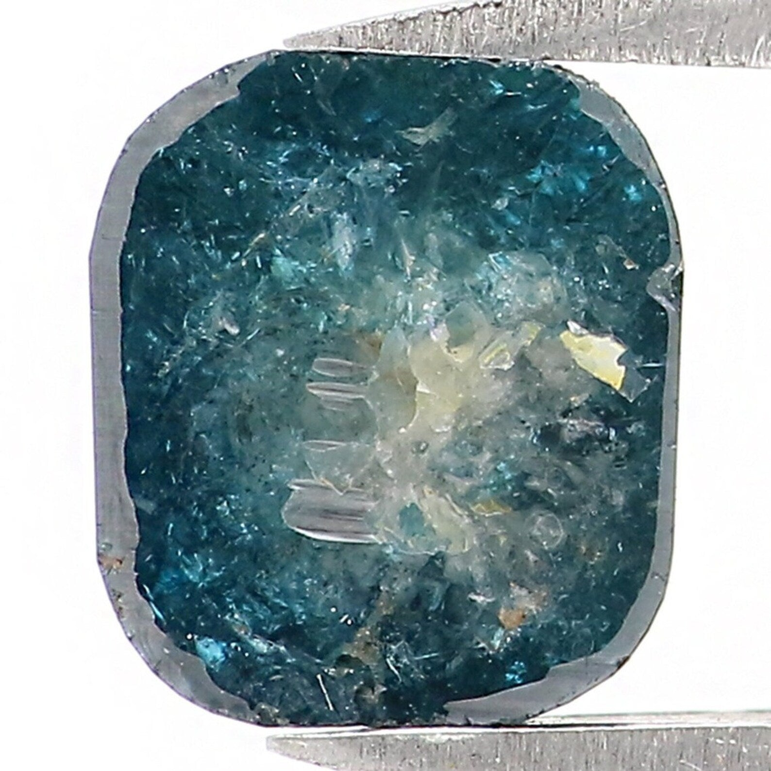 1.16 Ct Natural Loose Cushion Shape Diamond Blue Color Cushion Diamond 6.90 MM Natural Diamond Blue Color Cushion Rose Cut Diamond NQ1668