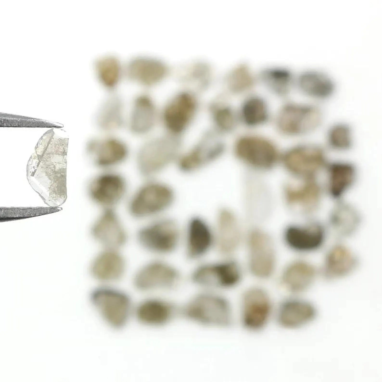 2.49 Ct Natural Loose Slice Shape Diamond Salt And Pepper Slice Diamond 2.60 MM Natural Loose Black Grey Color Irregular Cut Diamond NQ1688