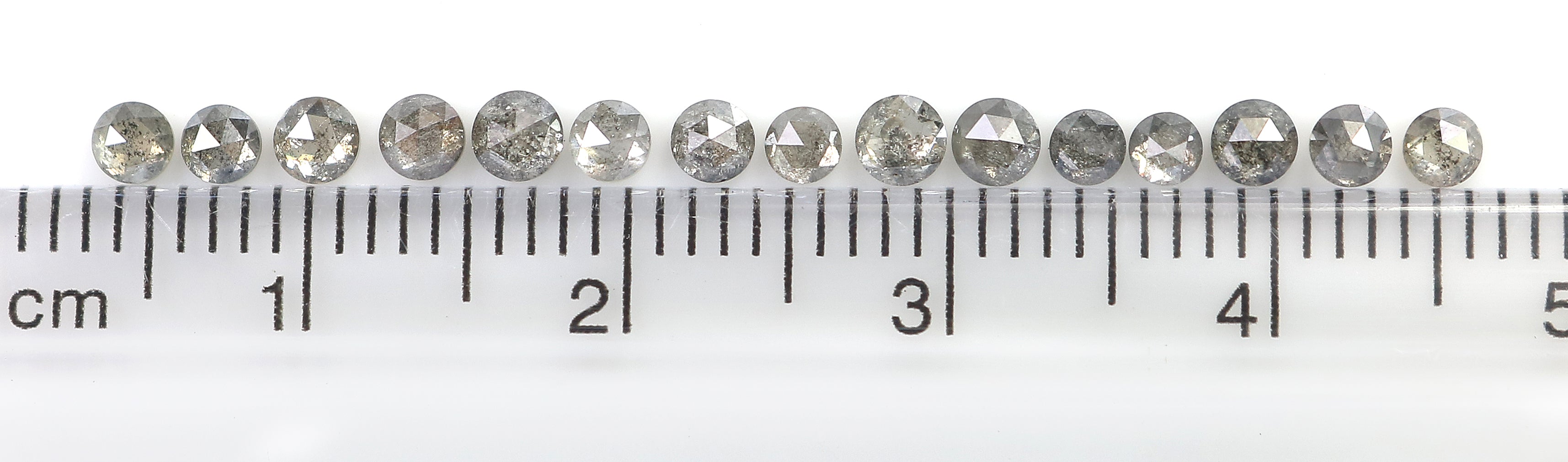 1.35 Ct Natural Loose Round Rose Cut Diamond Salt And Pepper Round Shape Diamond 2.30 MM Natural Black Grey Round Rose Cut Diamond LQ2385