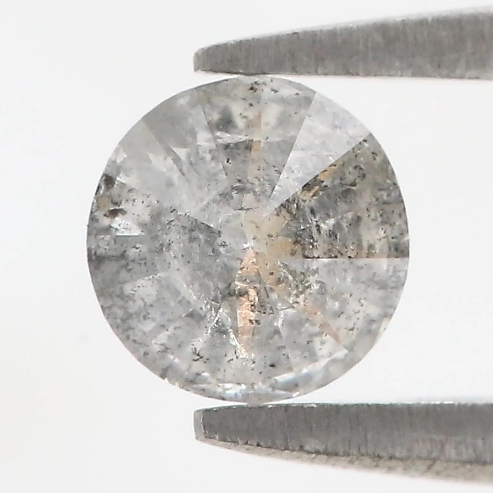 0.66 Ct Natural Loose Round Brilliant Cut Diamond Salt And Pepper Diamond 5.25 MM Natural Black Gray Color Round Brilliant Diamond QN1078