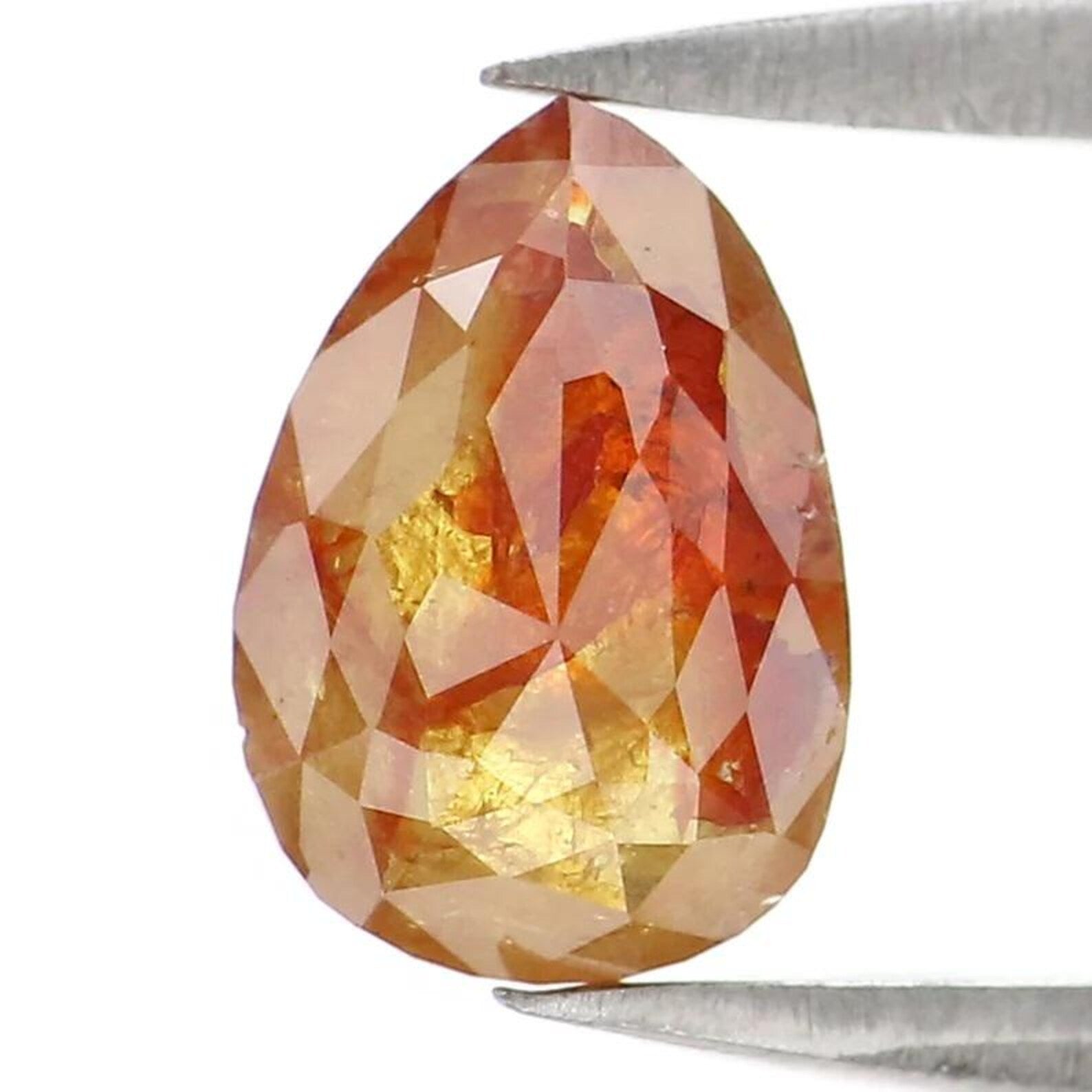 0.95 Ct Natural Loose Pear Shape Diamond Brown Color Pear Diamond 7.45 MM Natural Loose Diamond Brown Color Pear Rose Cut Diamond NQ2368