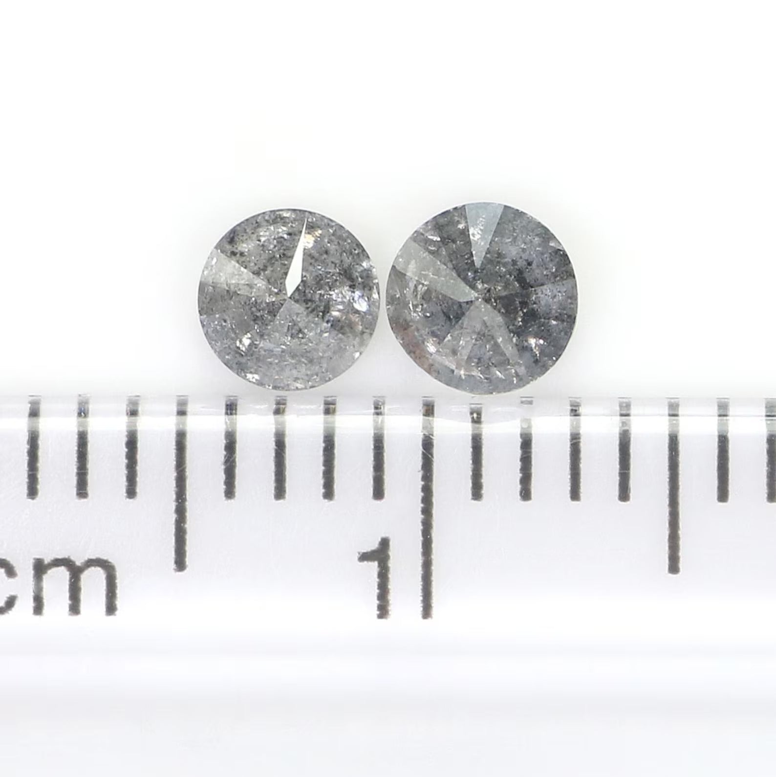 0.55 CT Natural Loose Round Shape Pair Diamond Salt And Pepper Round Diamond 3.70 MM Natural Black Grey Round Brilliant Cut Diamond NQ302