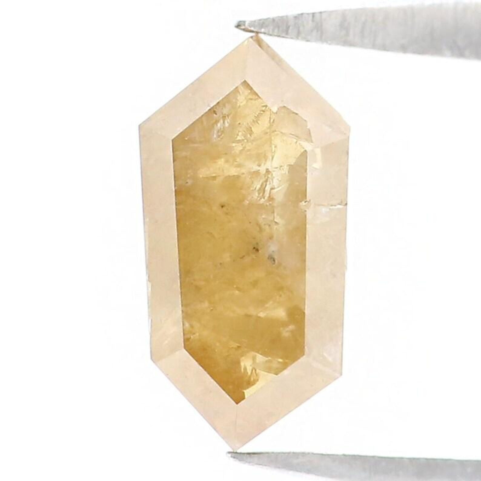 0.77 CT Natural Loose Hexagon Cut Diamond Yellow Color Hexagon Diamond 7.80 MM Natural Yellow Color Diamond Hexagon Rose Cut Diamond NQ8697