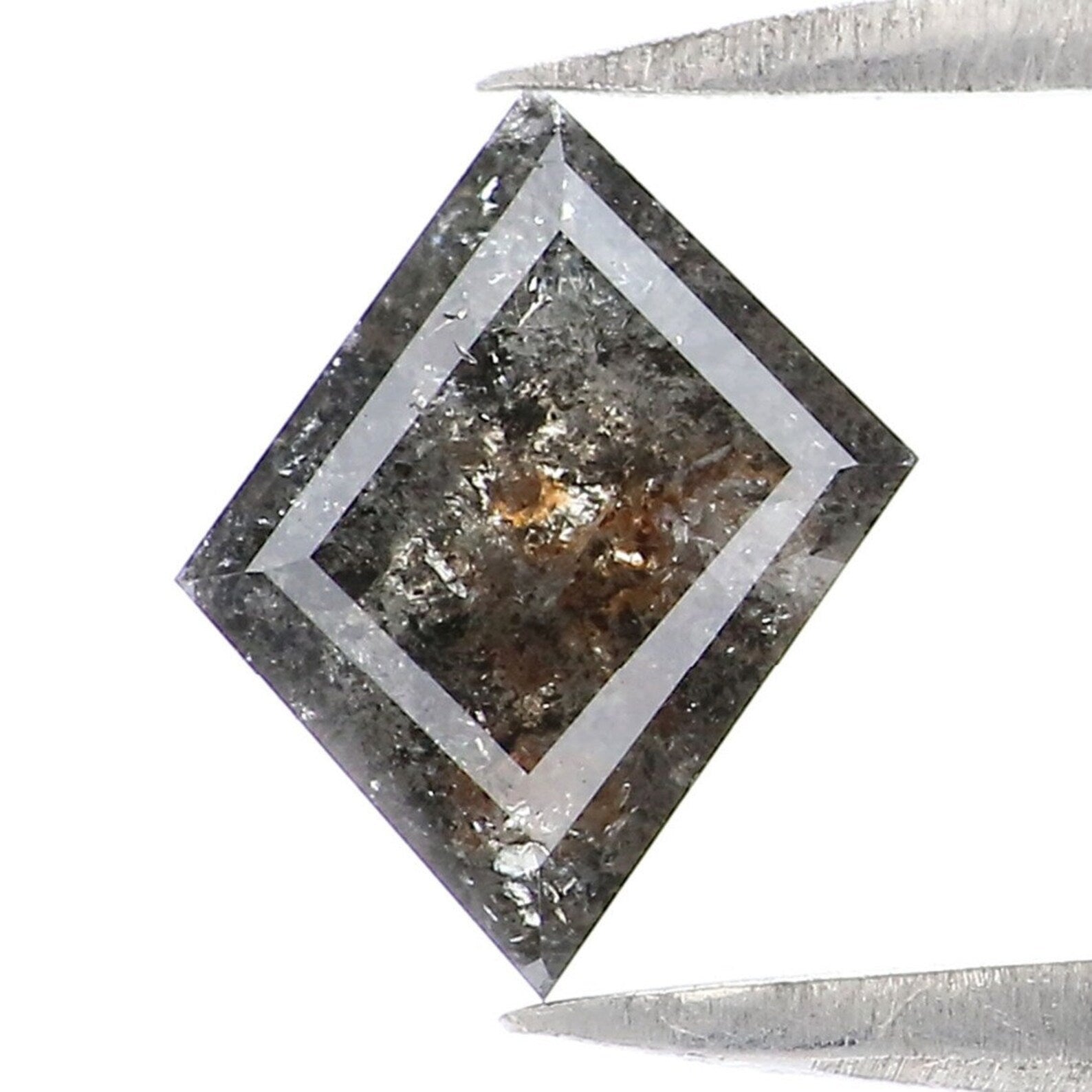 0.68 Ct Natural Loose Antique Shape Diamond Salt And Pepper Antique Diamond 7.99 MM Natural Black Grey Color Antique Rose Cut Diamond NQ1973