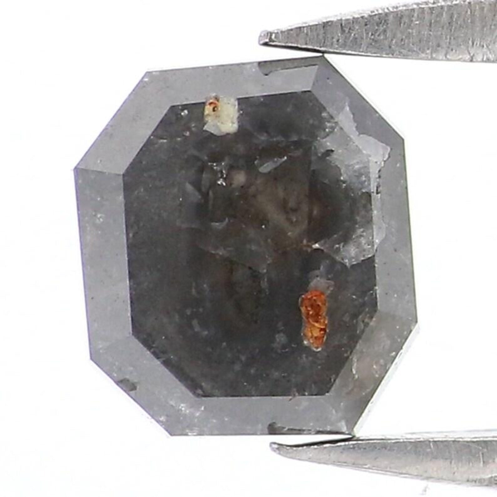 0.99 CT Natural Loose Radiant Shape Diamond Grey Color Radiant Cut Diamond 5.70 MM Natural Loose Grey Color Radiant Rose Cut Diamond NQ8127