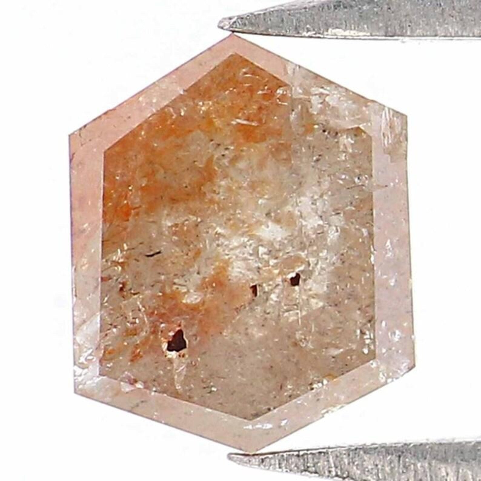 0.78 CT Natural Loose Hexagon Shape Diamond Grey Color Hexagon Cut Diamond 6.10 MM Natural Loose Brown Color Hexagon Rose Cut Diamond NQ8273